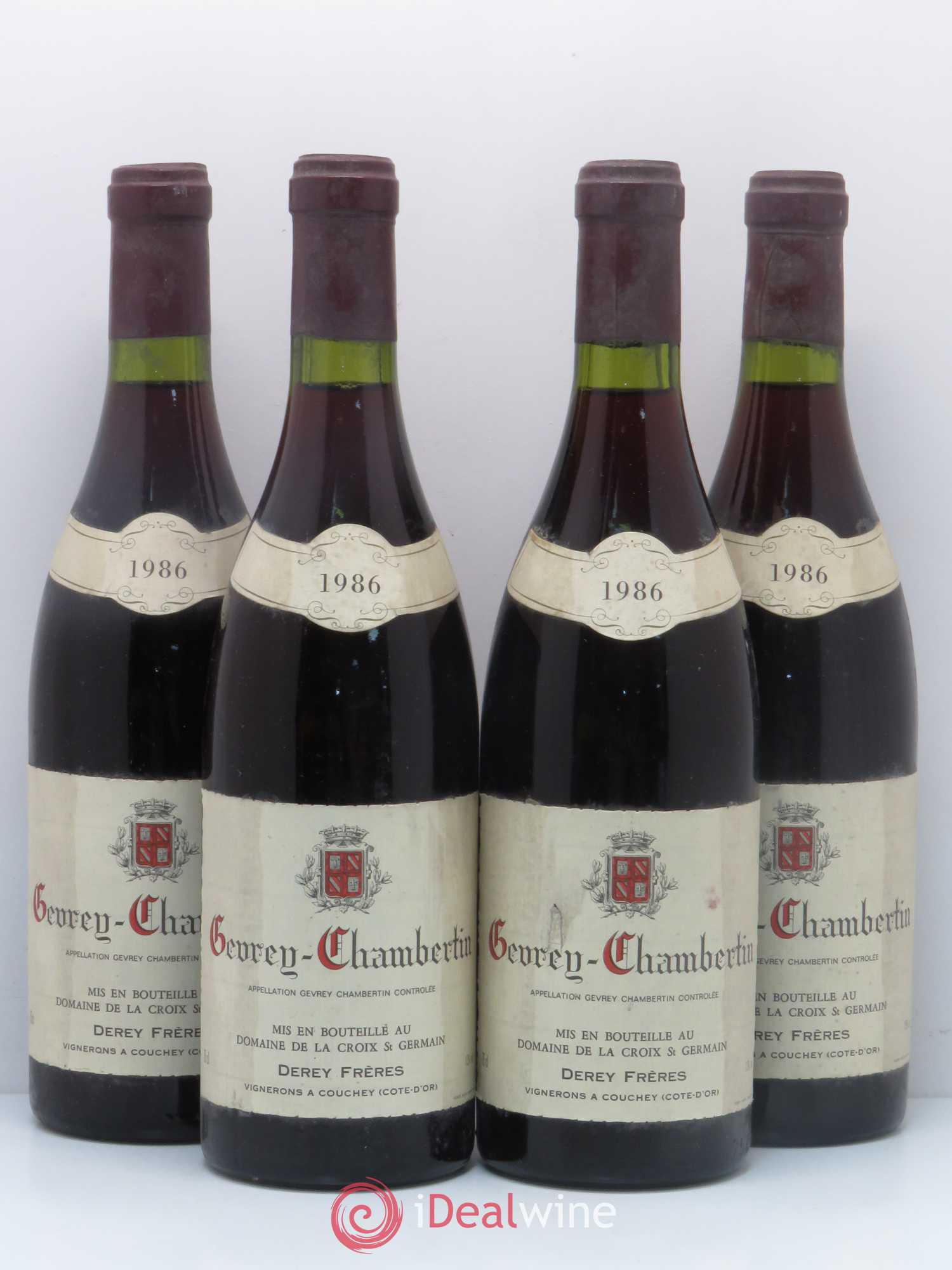 Gevrey-Chambertin Derey Frères 1986 - Lot de 4 bouteilles - 0