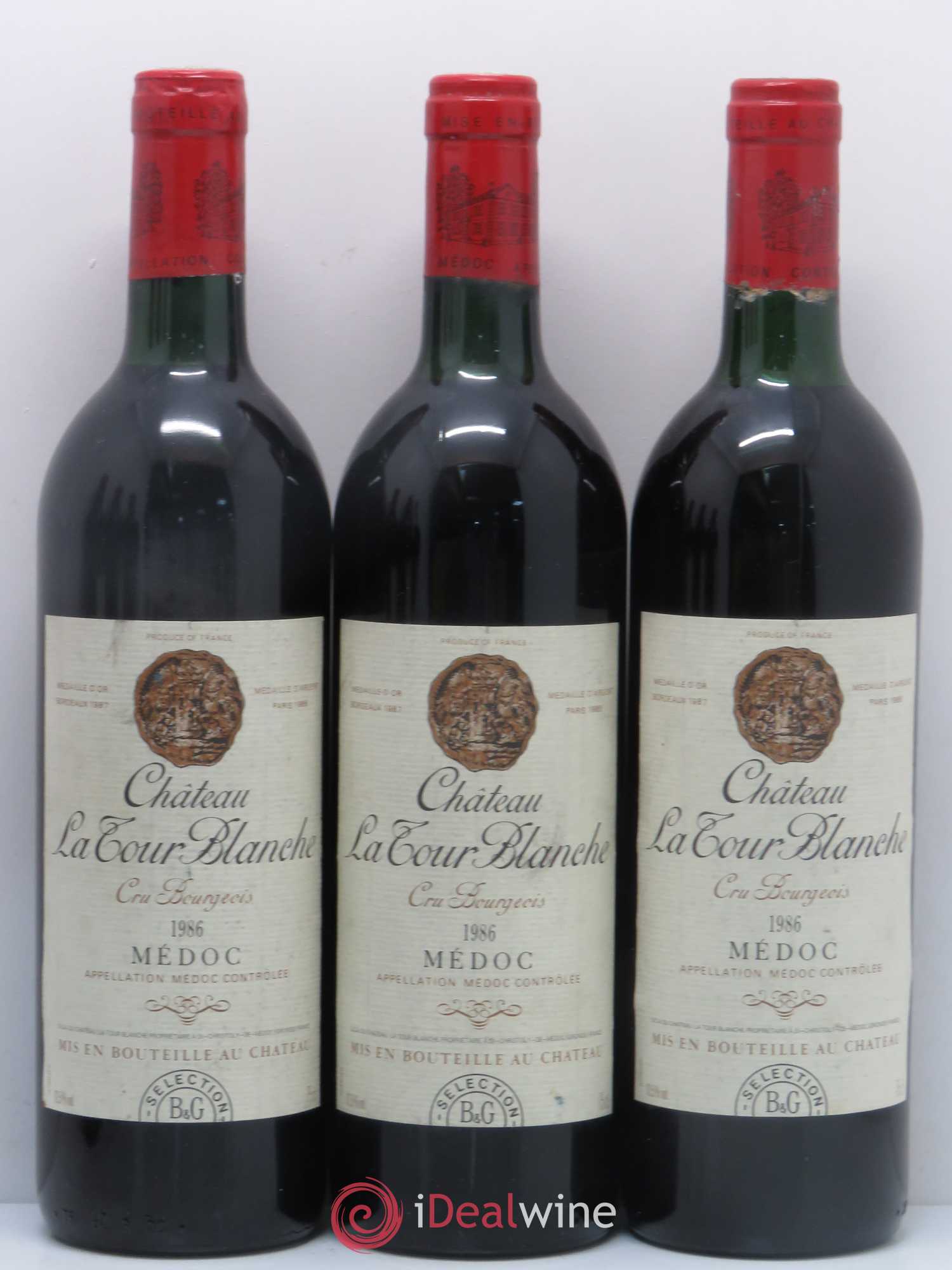 Château Tour Blanche Cru Bourgeois (sans prix de réserve) 1986 - Lot de 6 bouteilles - 1