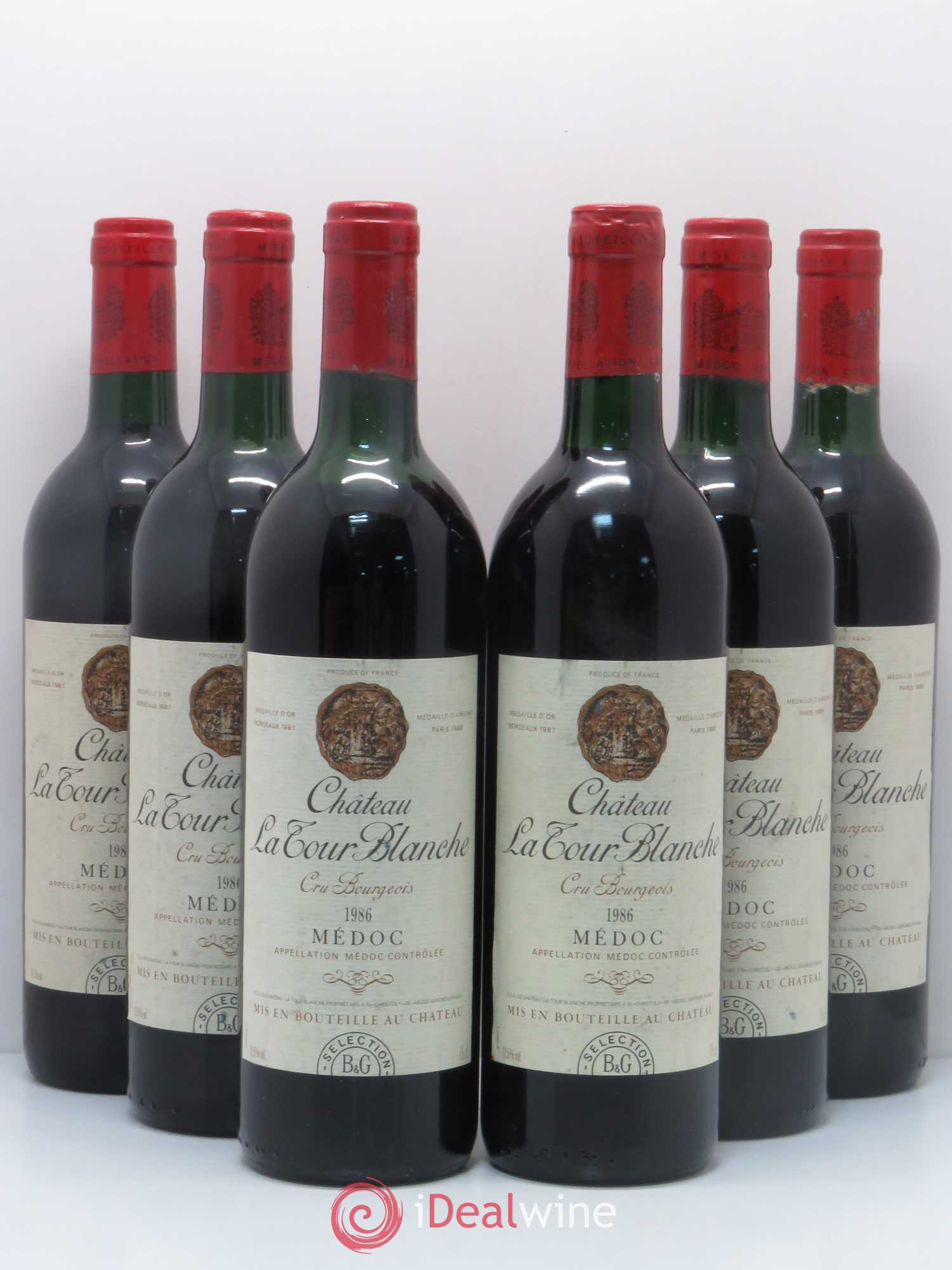 Château Tour Blanche Cru Bourgeois (sans prix de réserve) 1986 - Lot de 6 bouteilles - 0