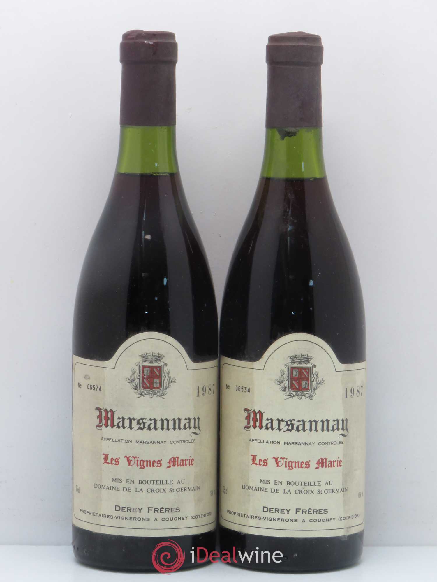 Marsannay Les Vignes Marie Derey Frères 1987 - Posten von 2 Flaschen - 0