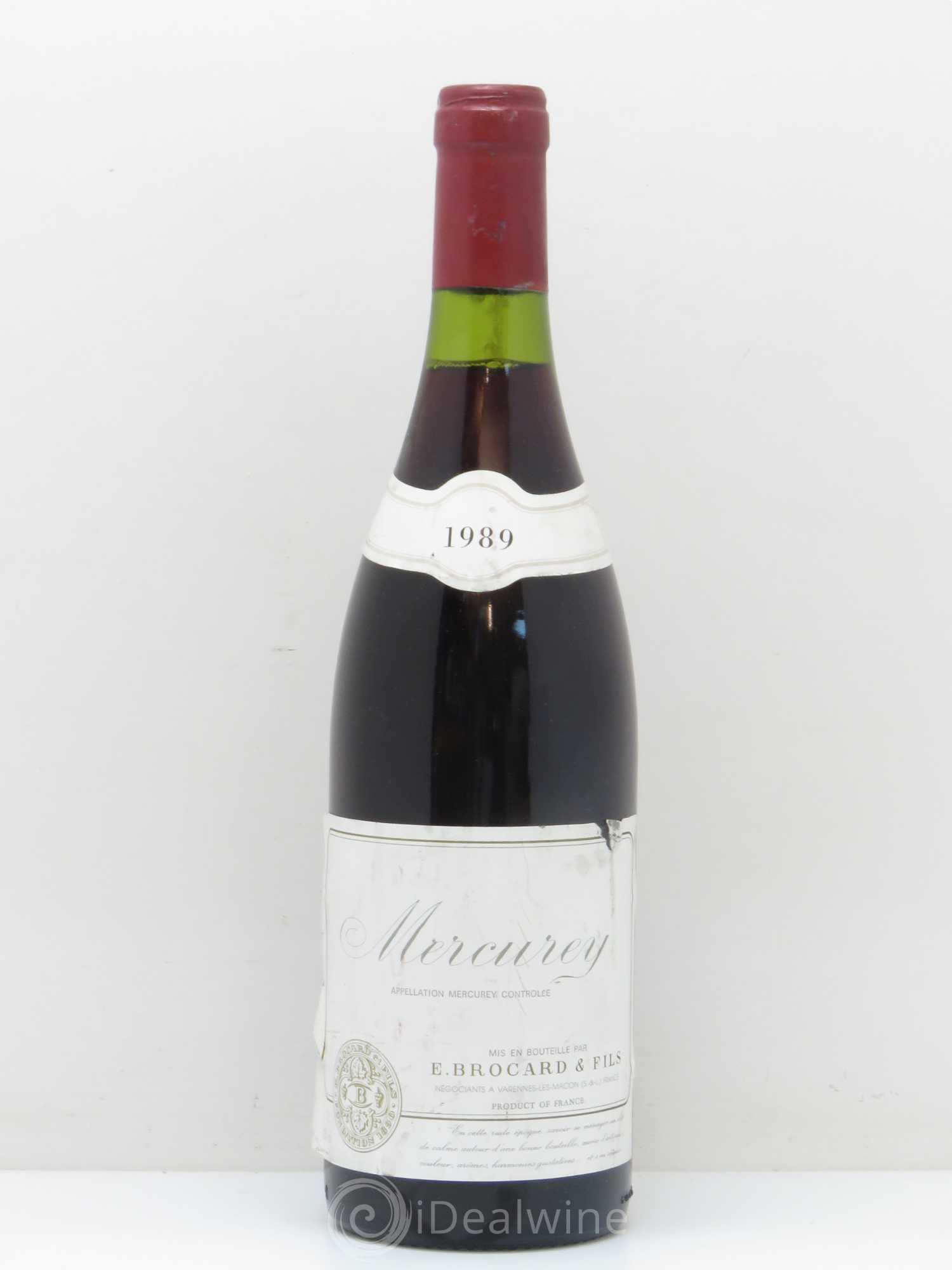 Mercurey Domaine Brocard Et Fils 1989 - Posten von 1 Flasche - 0