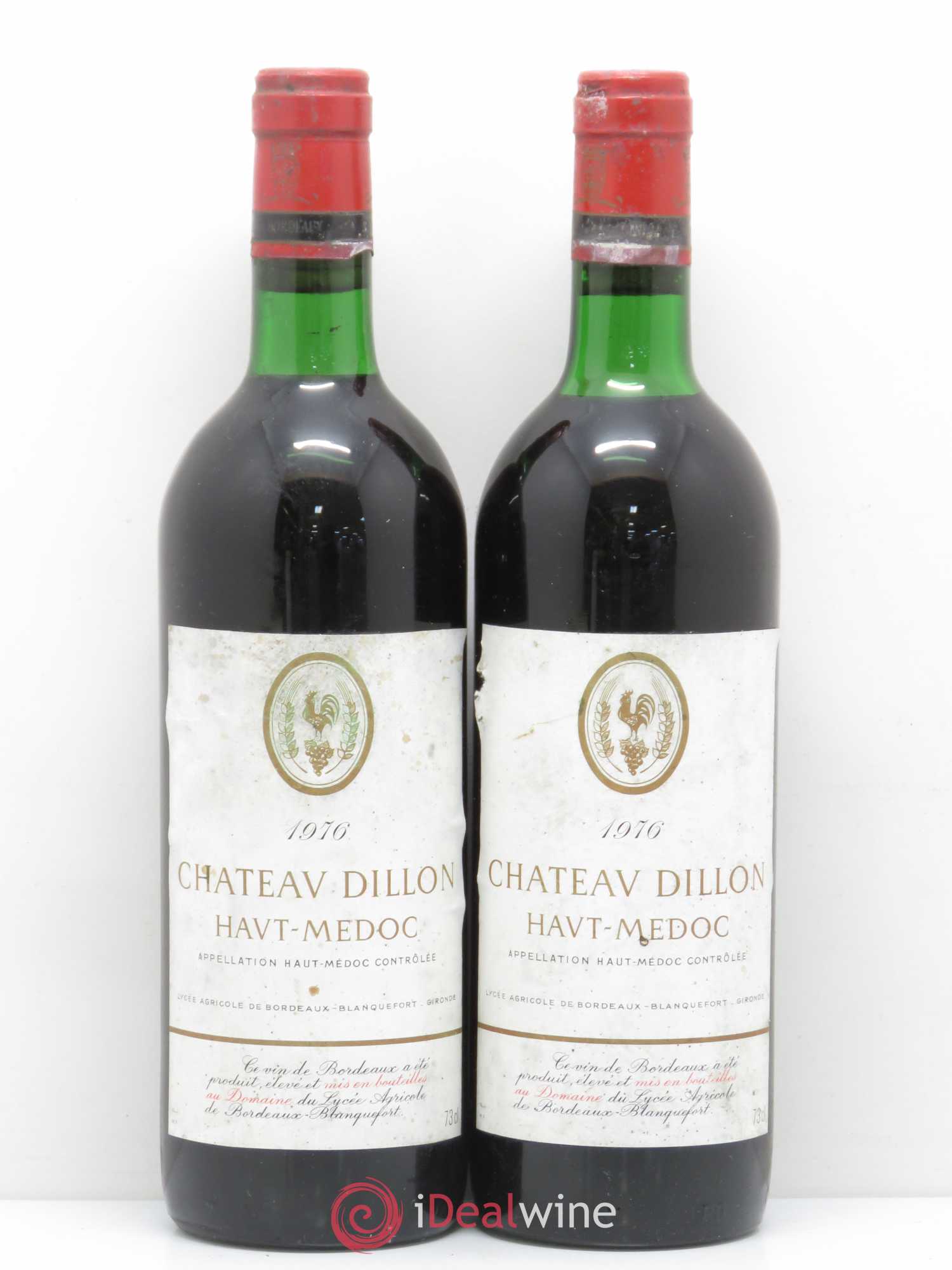 Château Dillon Cru Bourgeois (sans prix de réserve) 1976 - Lot de 2 bouteilles - 0