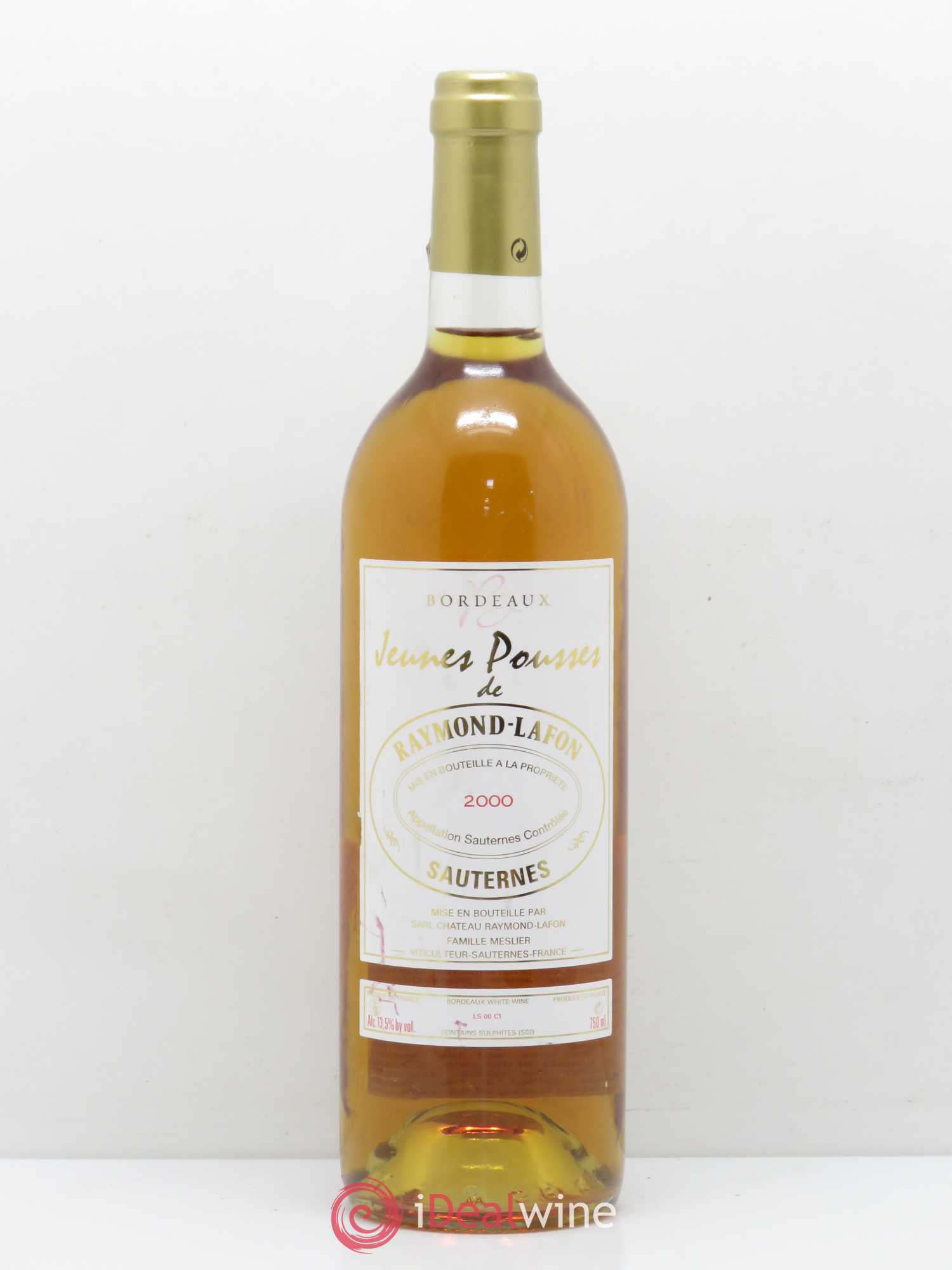 Sauternes Jeunes Pousses de Raymond Lafon 2000 - Posten von 1 Flasche - 0