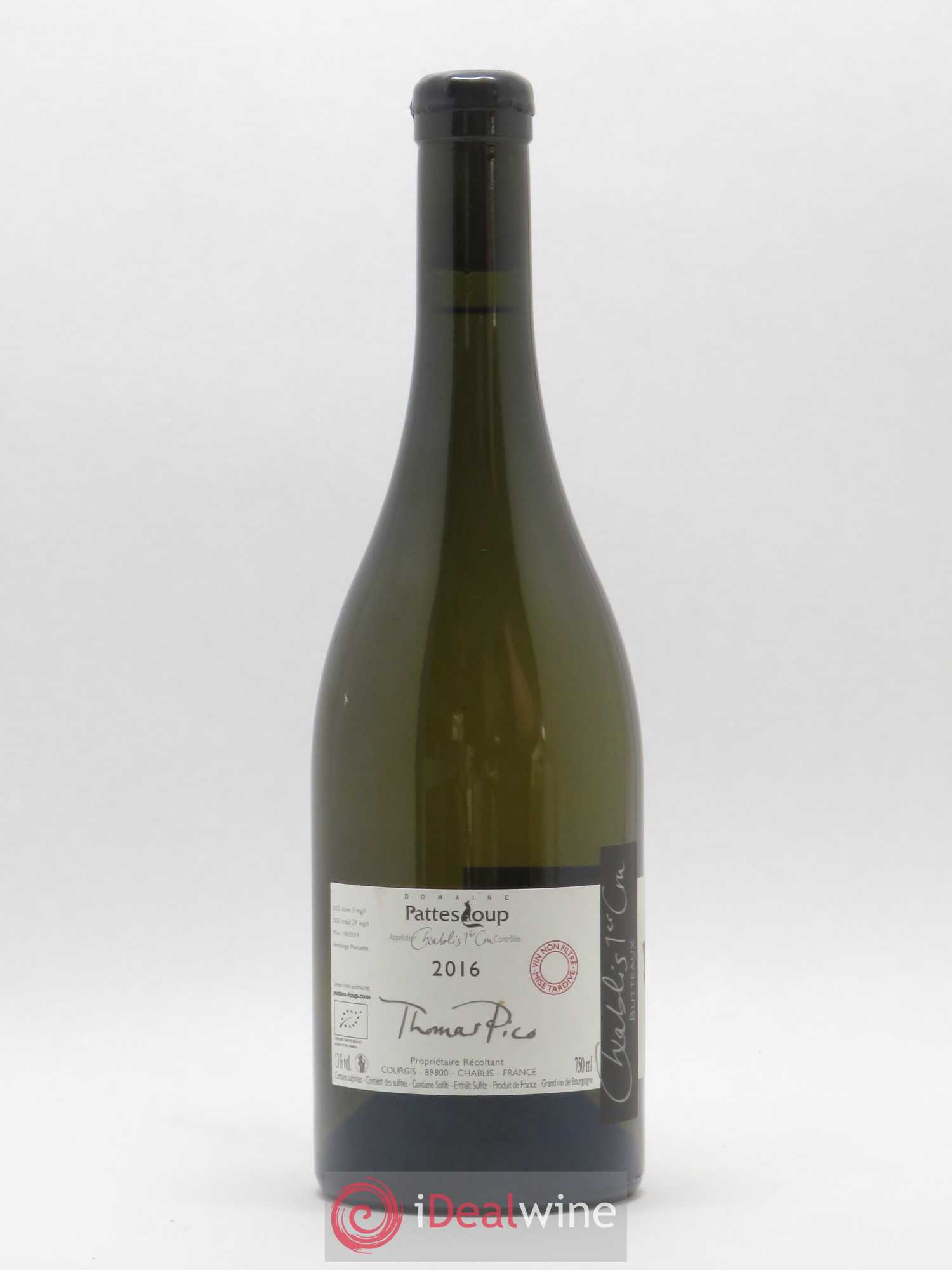 Chablis 1er Cru Butteaux Pattes Loup (Domaine) 2016 - Lot de 1 bouteille - 1