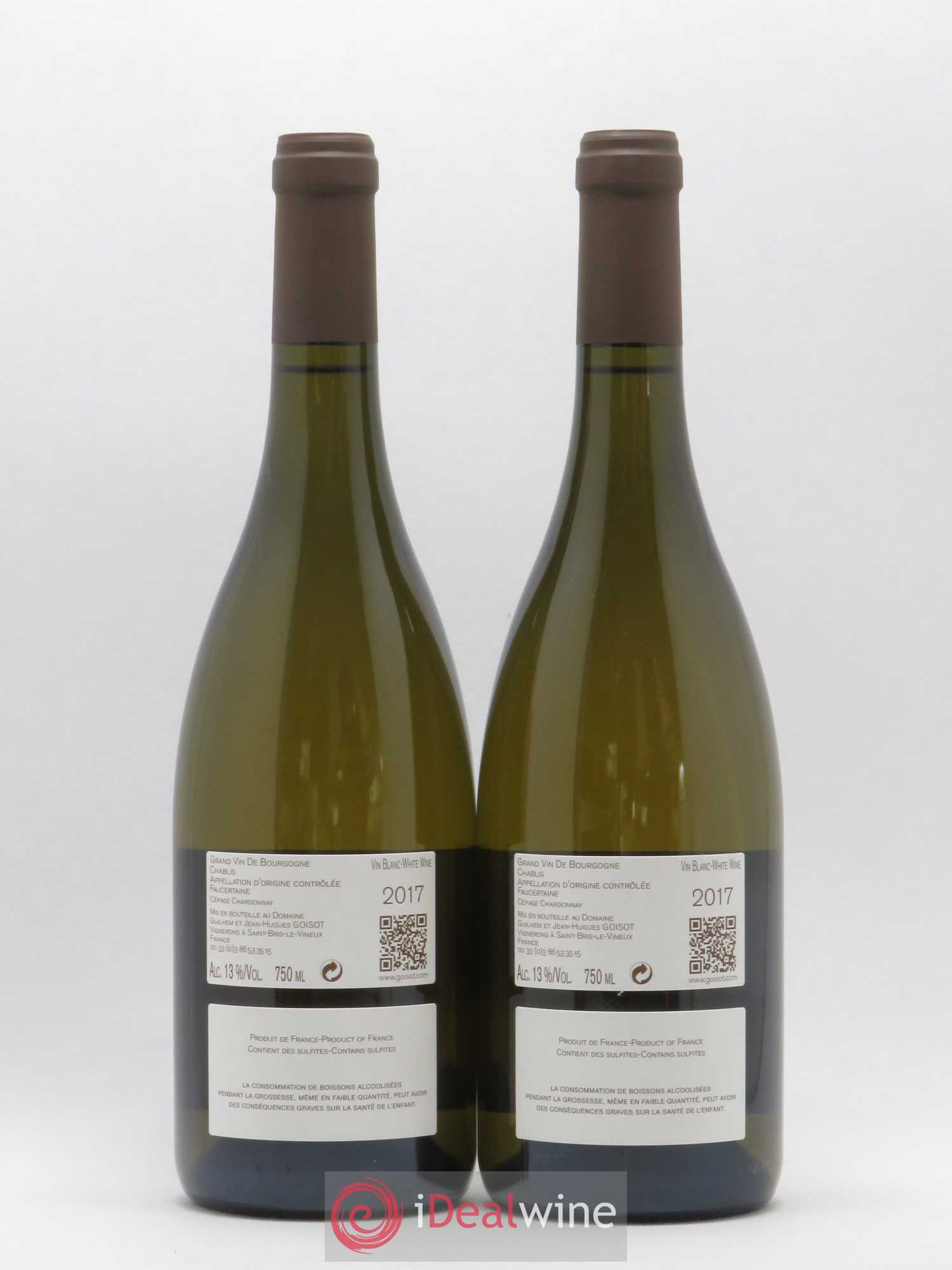 Chablis Cuvée Faucertaine Domaine Goisot 2017 - Lot de 2 bouteilles - 1