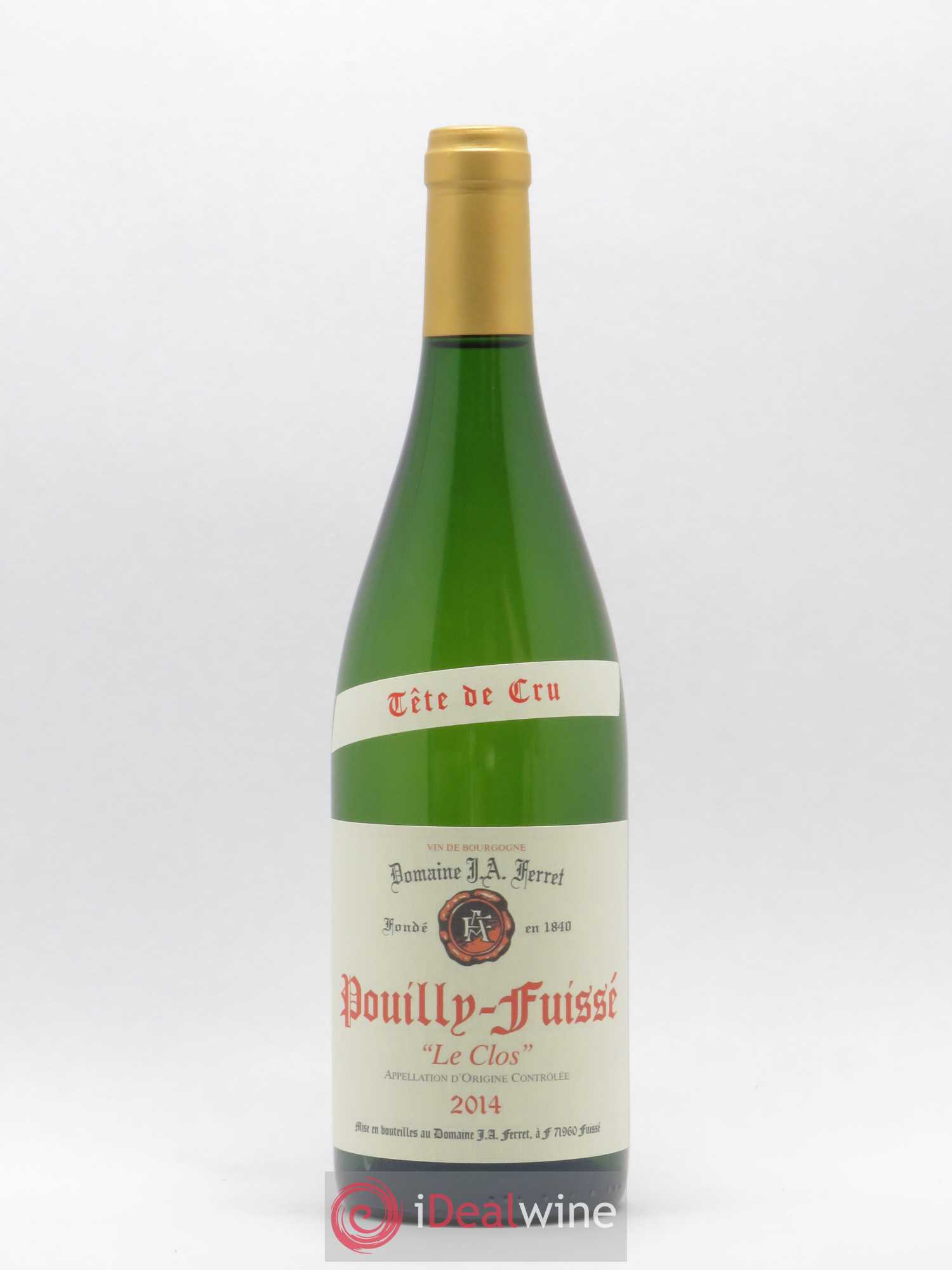 Pouilly-Fuissé Tête de Cru Le Clos J.A. Ferret (Domaine) 2014 - Lot de 1 bouteille - 0