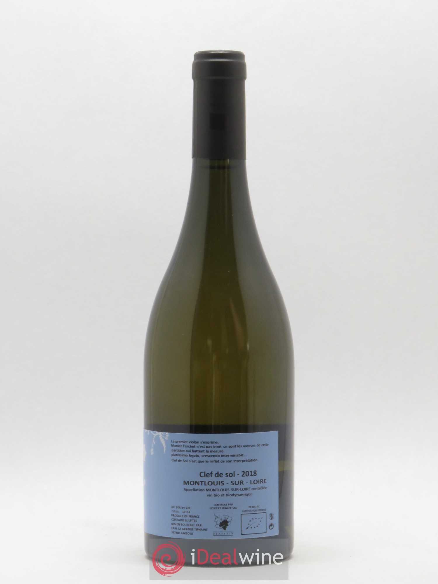 Montlouis-sur-Loire Clef de Sol La Grange Tiphaine 2018 - Lot de 1 bouteille - 1