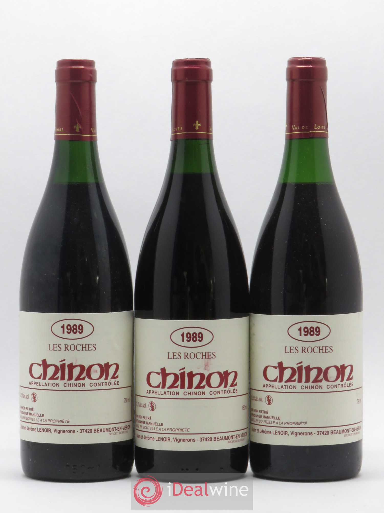 Chinon Les Roches Lenoir (Domaine) (sans prix de réserve) 1989 - Lot de 3 bouteilles - 0
