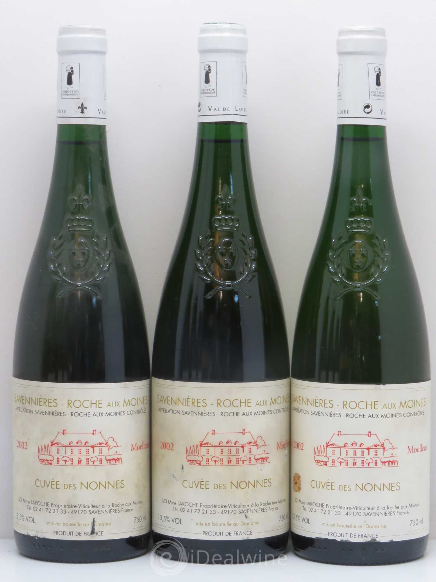 Savennières Roche aux Moines Cuvee des Nonnes Moelleux Domaine aux Moines Tessa Laroche 2002 - Lot de 6 bouteilles - 1