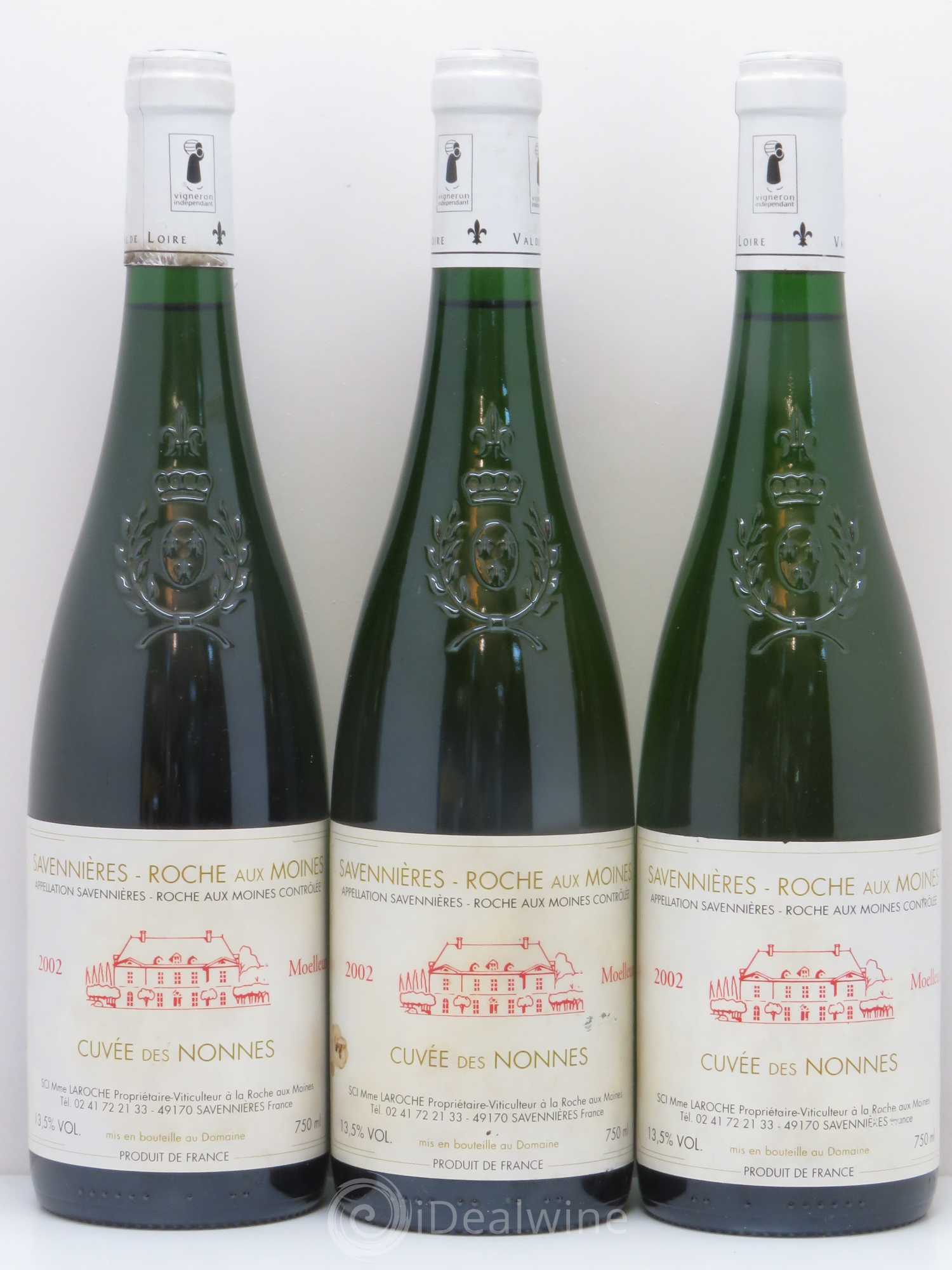 Savennières Roche aux Moines Cuvee des Nonnes Moelleux Domaine aux Moines Tessa Laroche 2002 - Lot de 6 bouteilles - 2