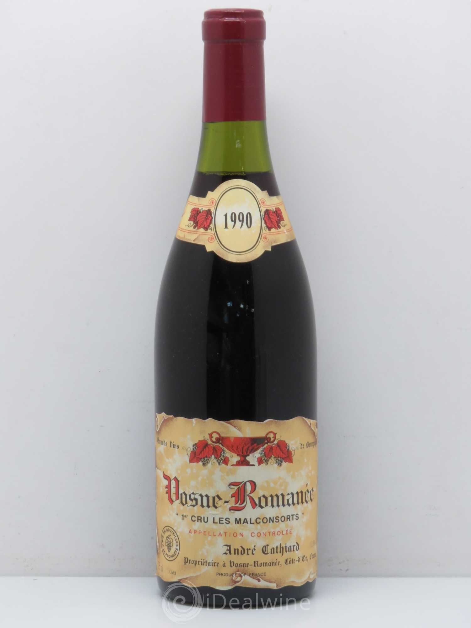 Vosne-Romanée 1er Cru Les Malconsorts Domaine Andre Cathiard 1990 - Posten von 1 Flasche - 0