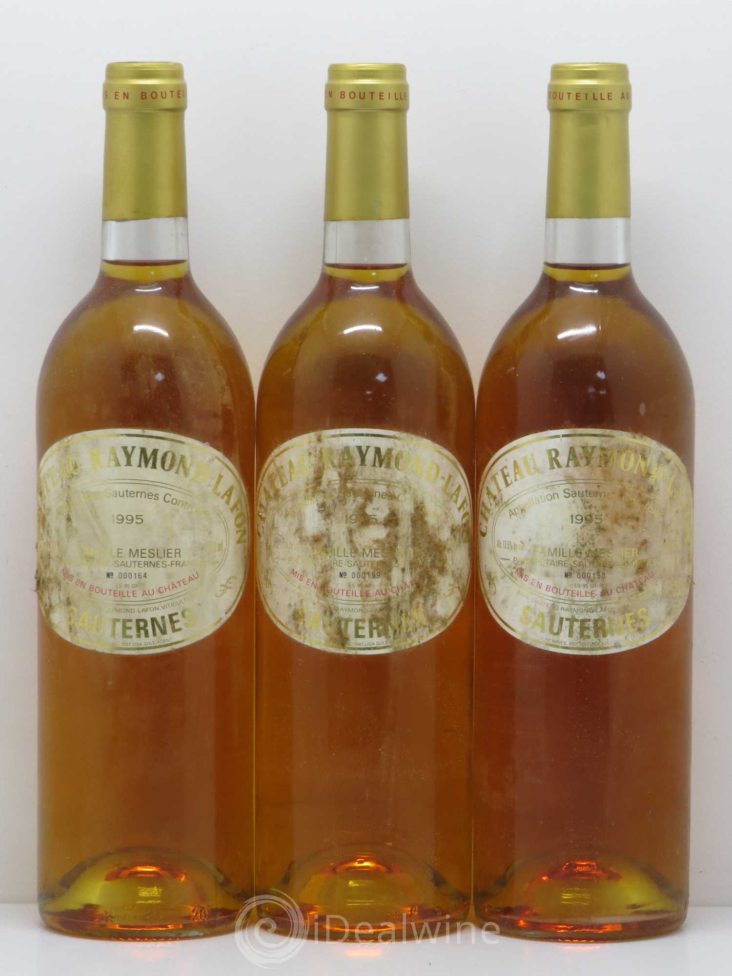 Château Raymond Lafon 1995 - Lotto di 3 bottiglie - 0