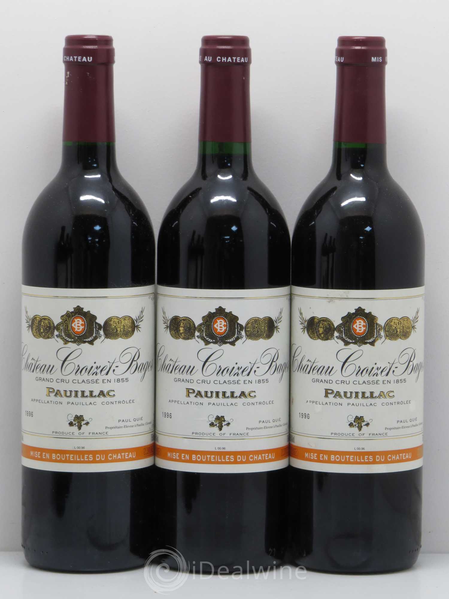 Château Croizet Bages 5ème Grand Cru Classé 1996 - Lot de 6 bouteilles - 1