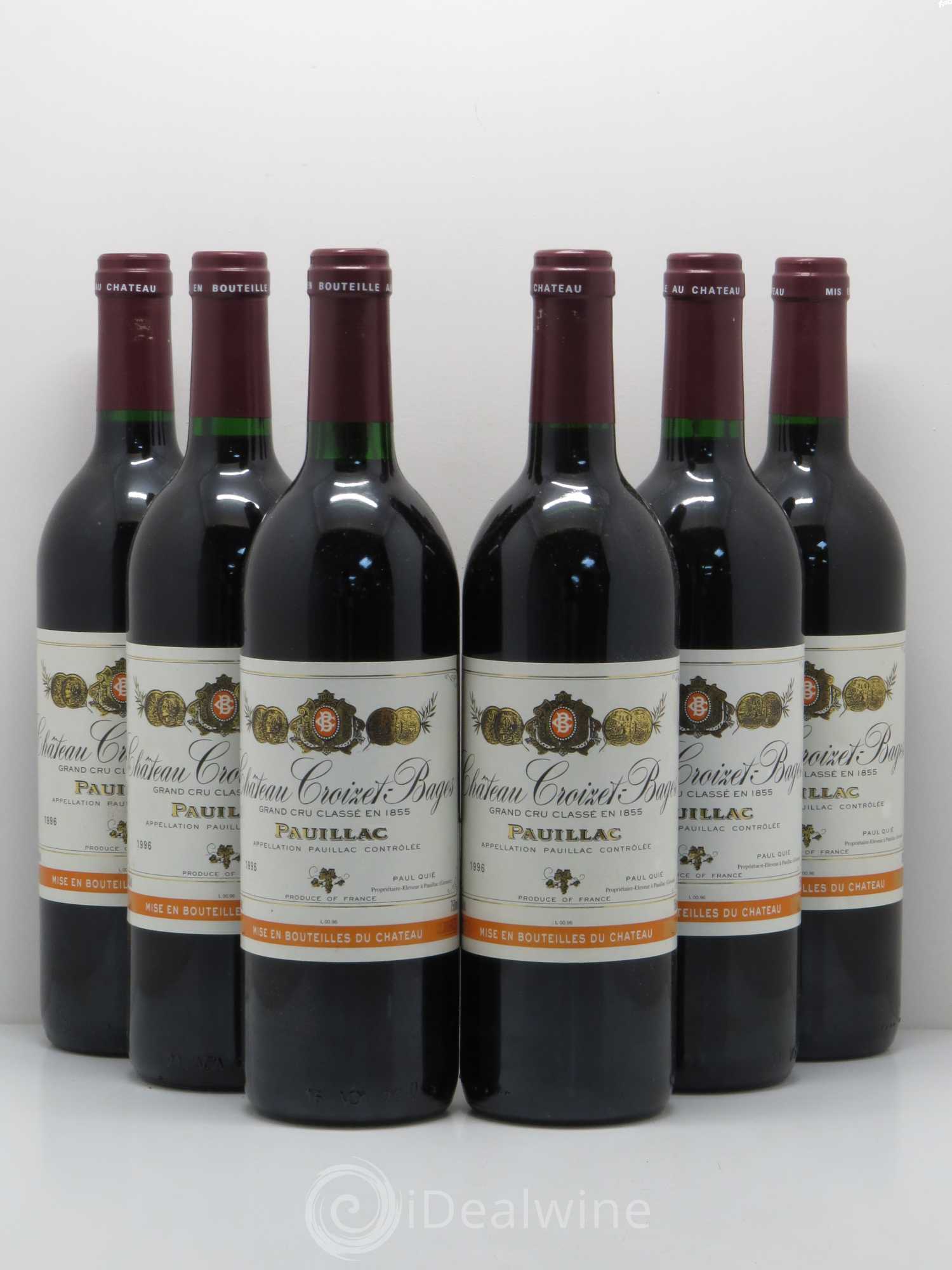 Château Croizet Bages 5ème Grand Cru Classé 1996 - Lot de 6 bouteilles - 0