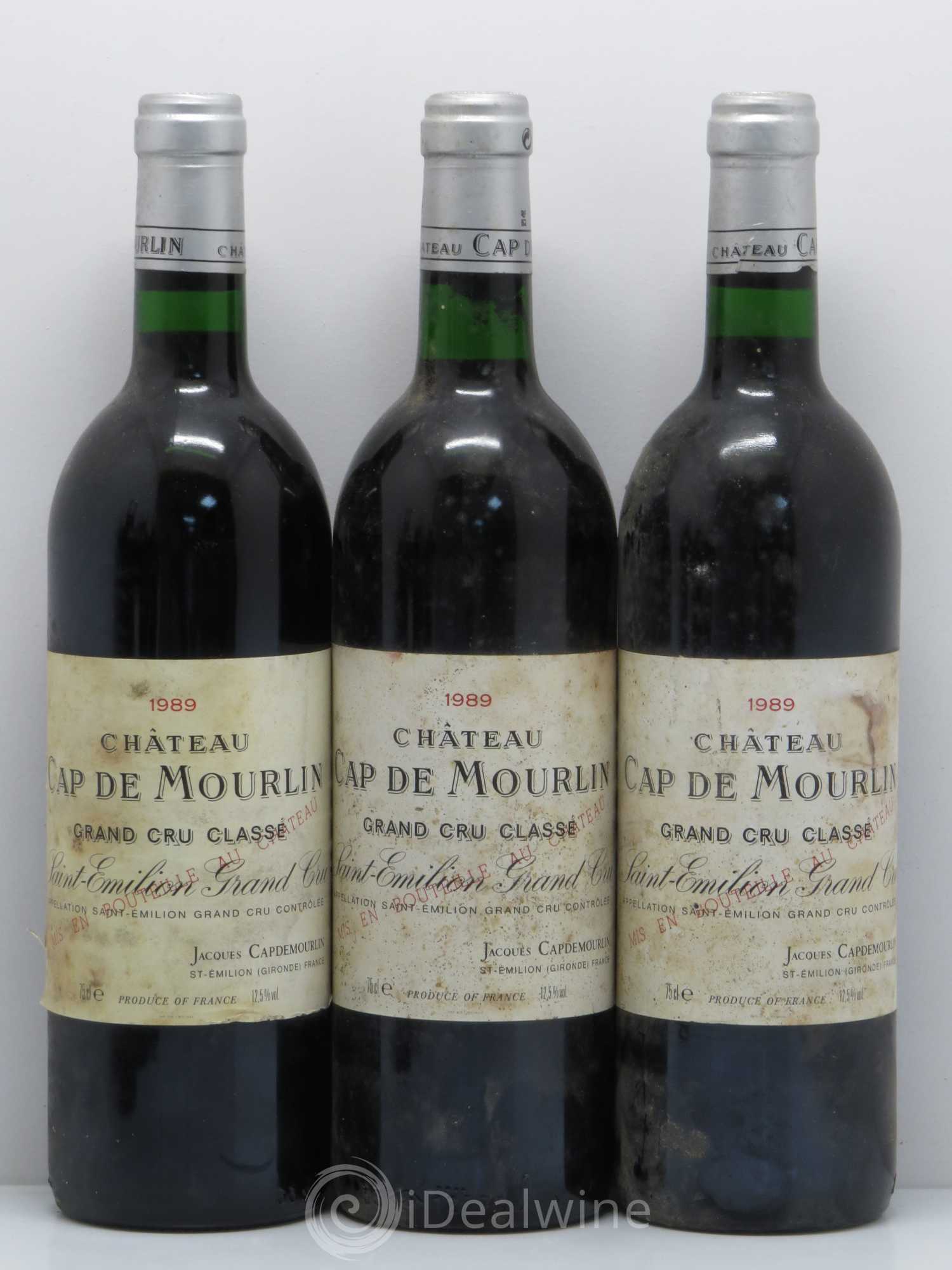 Château Cap de Mourlin Grand Cru Classé 1989 - Lot de 6 bouteilles - 1