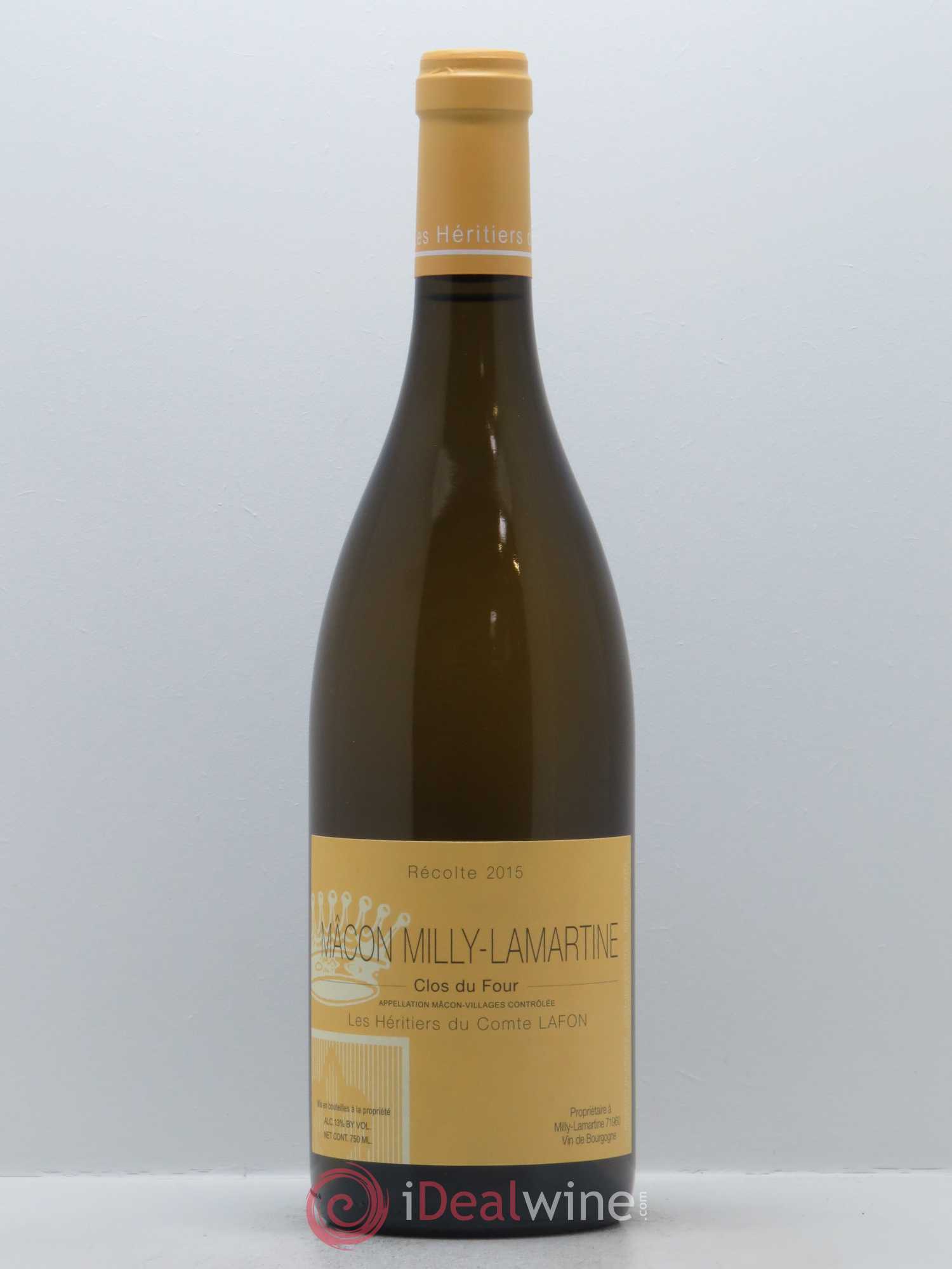 Mâcon Milly-Lamartine Clos du Four Héritiers du Comte Lafon (Domaine des) 2015 - Lot de 1 bouteille - 0