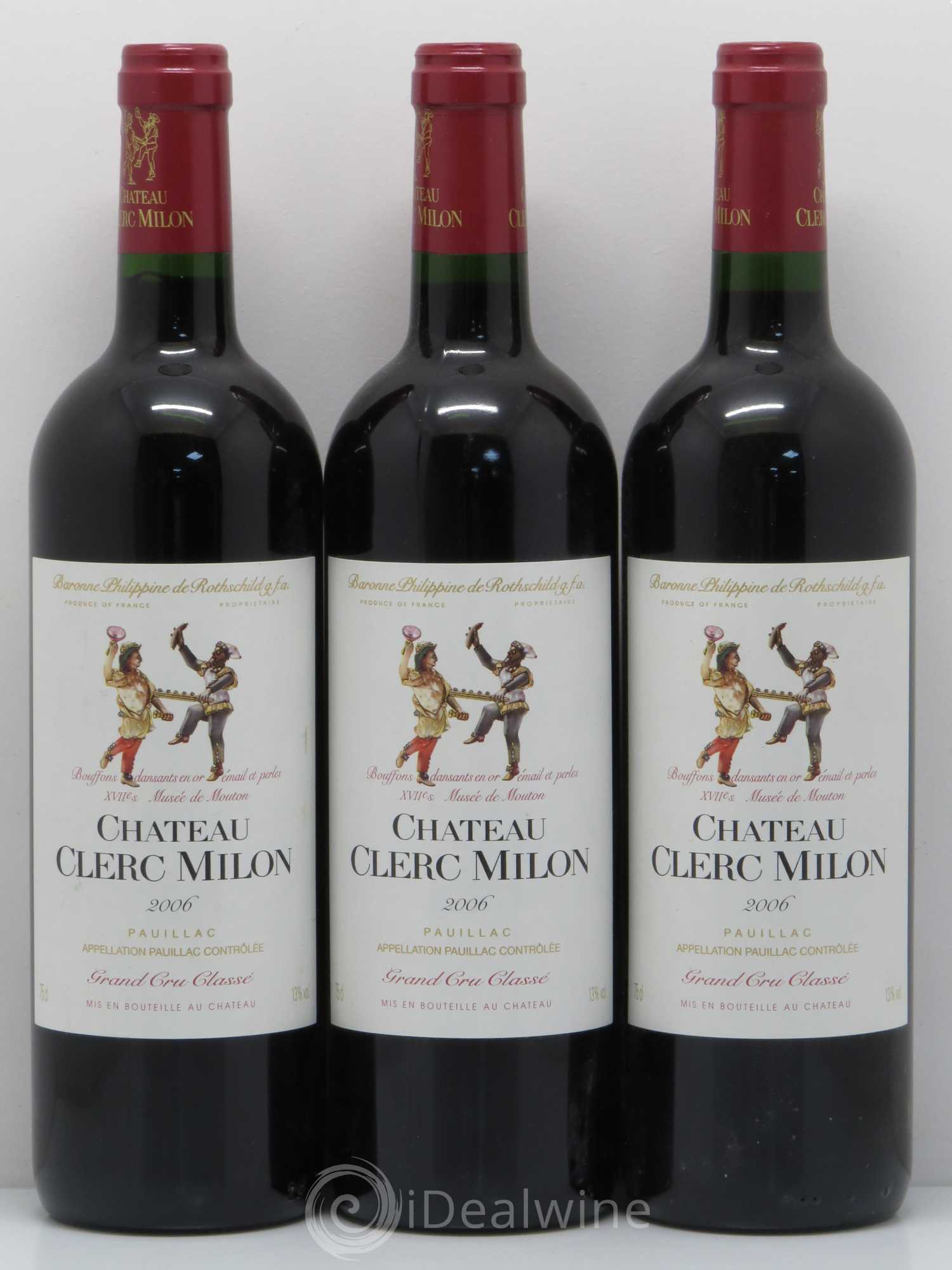 Château Clerc Milon 5ème Grand Cru Classé 2006 - Lot de 3 bouteilles - 0