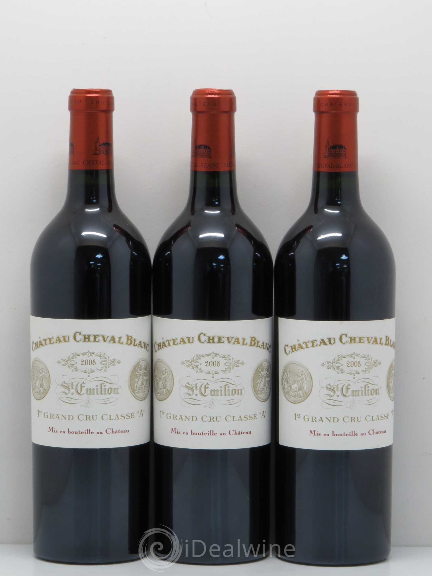 Château Cheval Blanc 1er Grand Cru Classé A 2008 - Lot de 3 bouteilles - 0