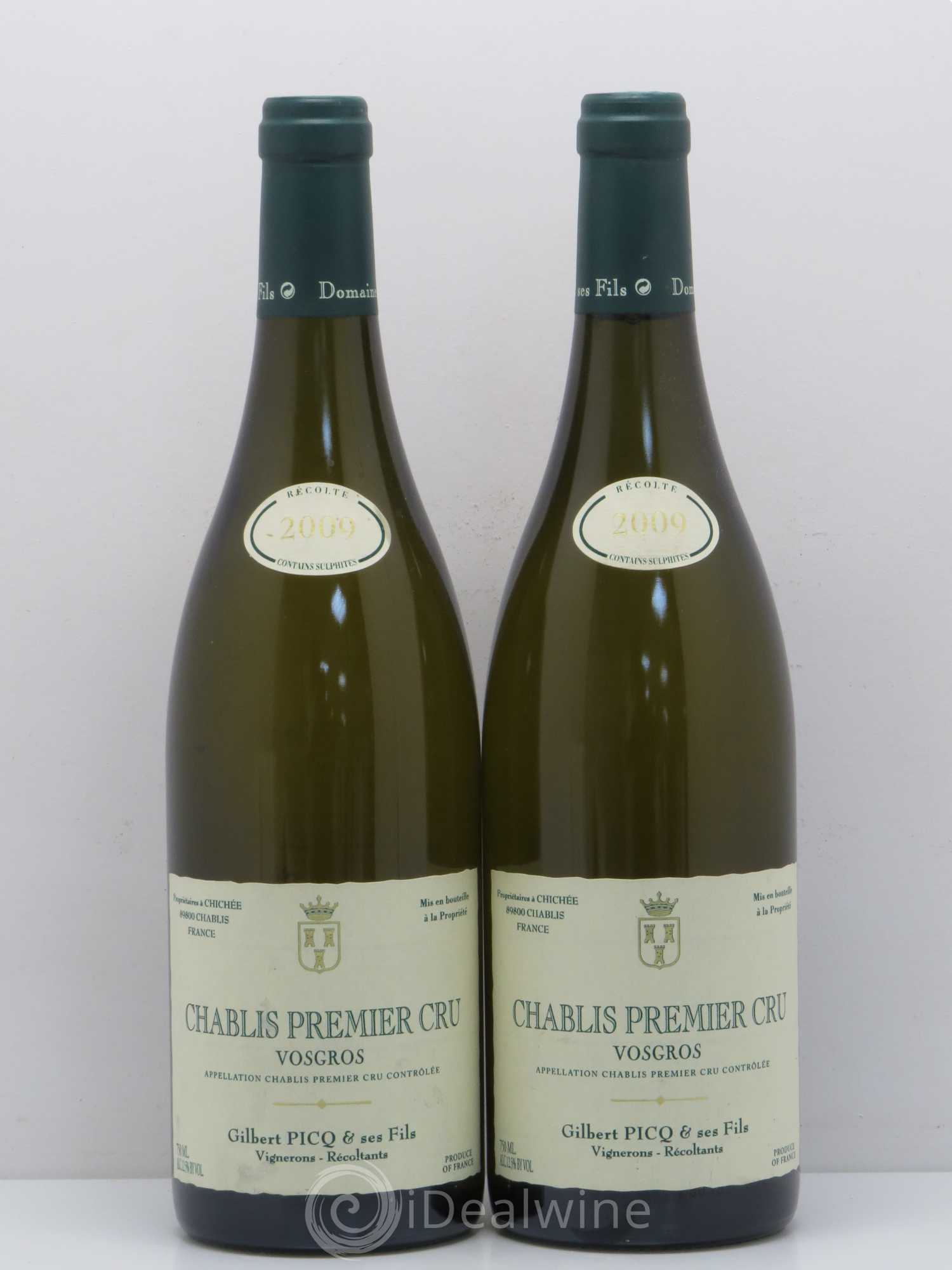 Chablis Grand Cru Vosgros G.Picq 2009 - Posten von 2 Flaschen - 0