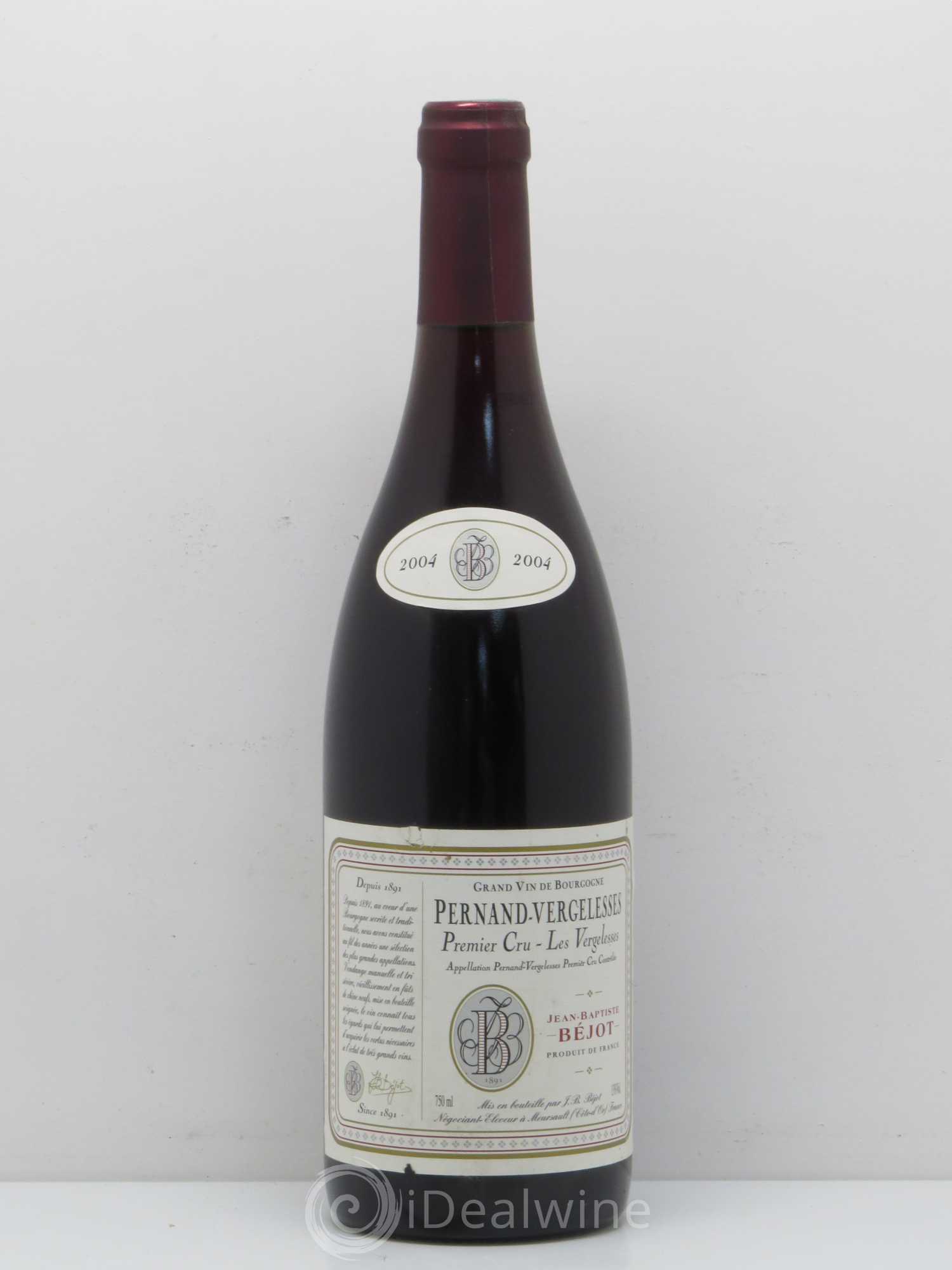 Pernand-Vergelesses 1er Cru Les vergelesses Jb Bejot 2004 - Posten von 1 Flasche - 0