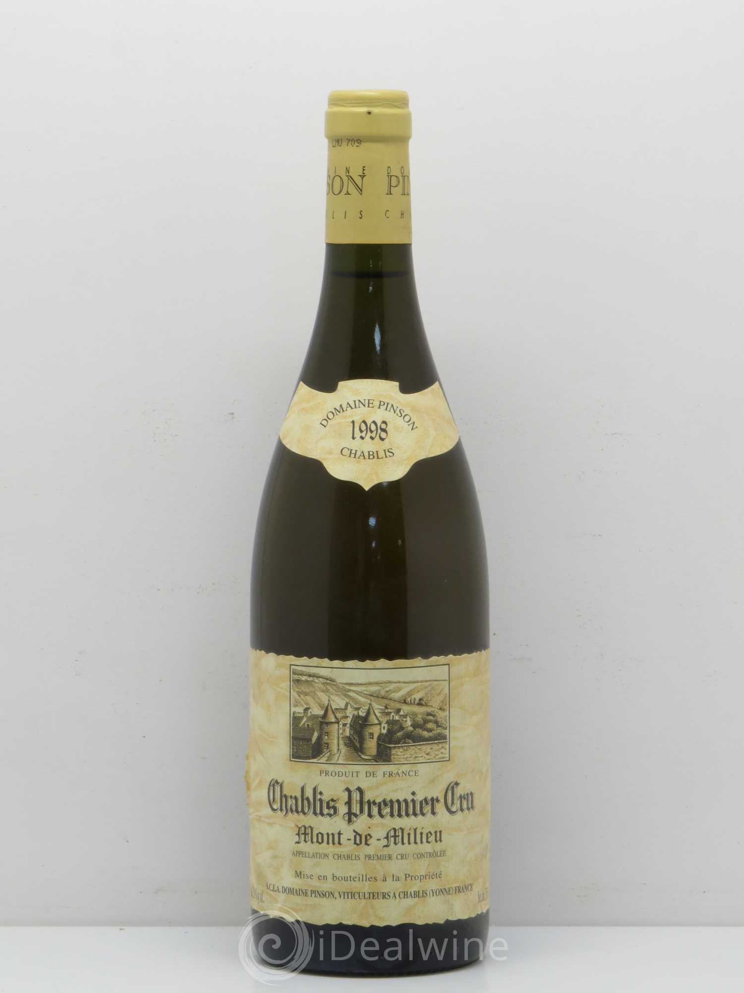 Chablis 1er Cru Mont de Milieu Pinson Frères (Domaine) 1998 - Lot de 1 bouteille - 0