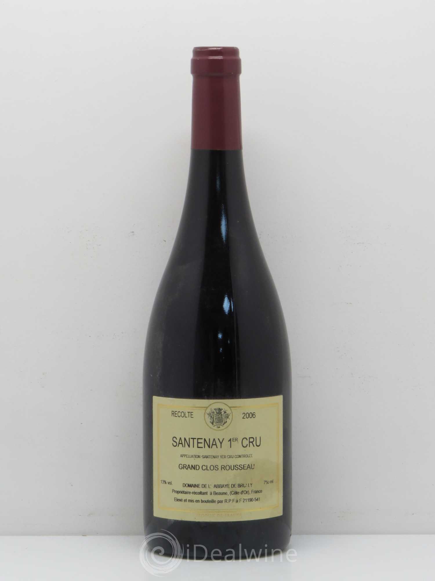 Santenay 1er Cru Grand Clos Rousseau Abbaye de Brully 2006 - Posten von 1 Flasche - 0