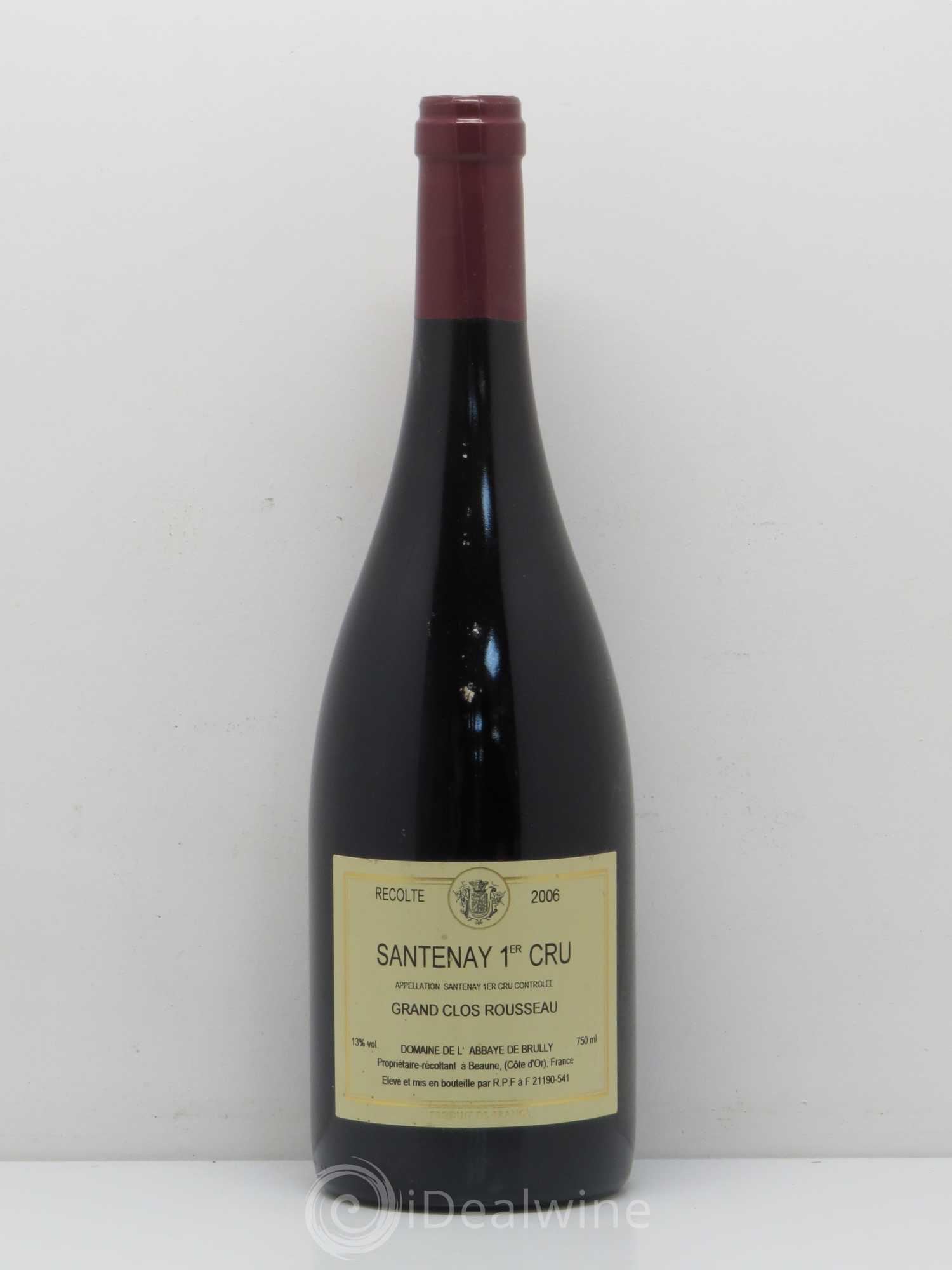 Santenay 1er Cru Grand Clos Rousseau Brully 2006 - Lot de 1 bouteille - 0