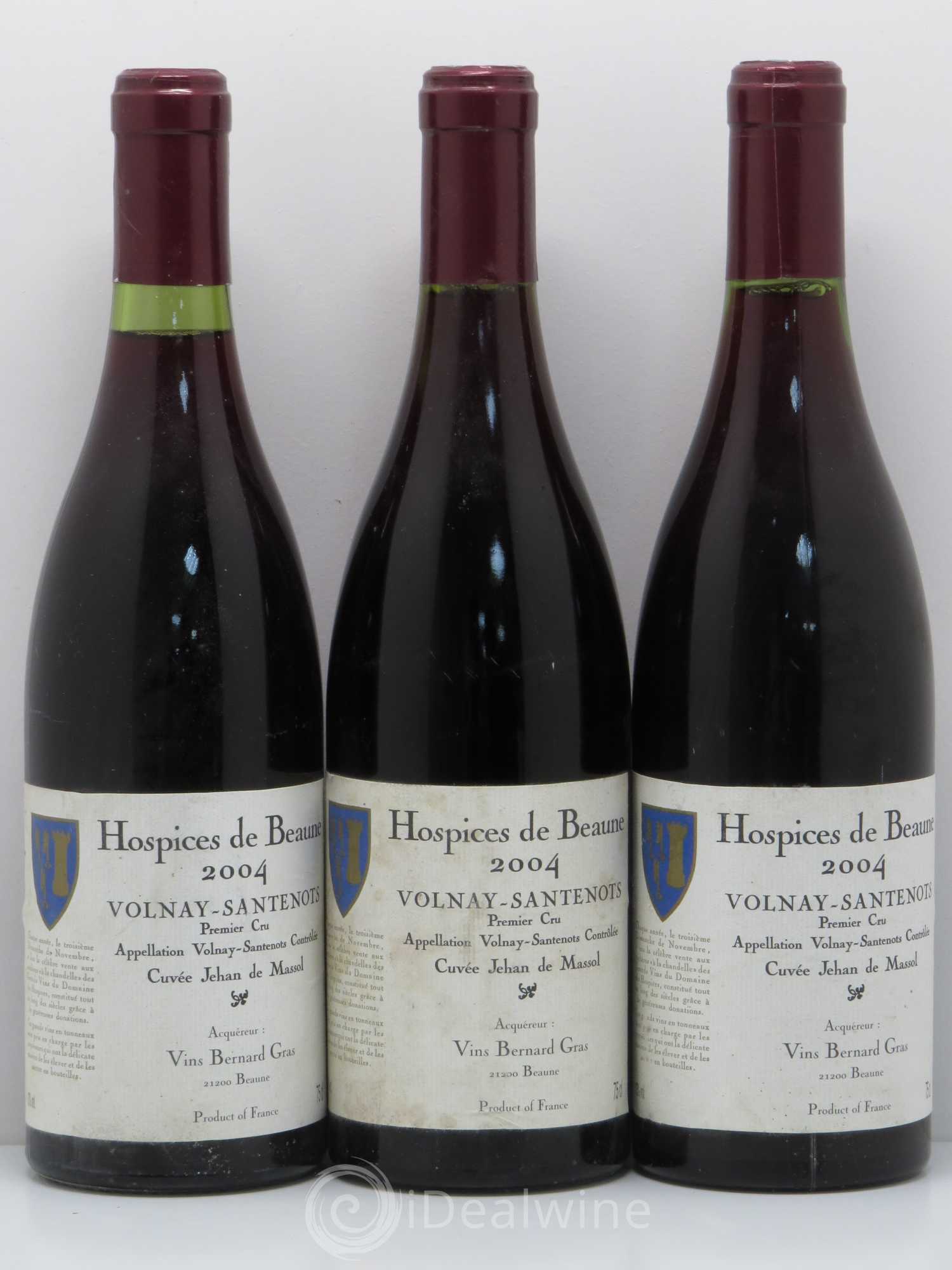 Volnay 1er Cru Santenots Cuvee Jehan De Massol Hospices De Beaune 2004 - Posten von 3 Flaschen - 0