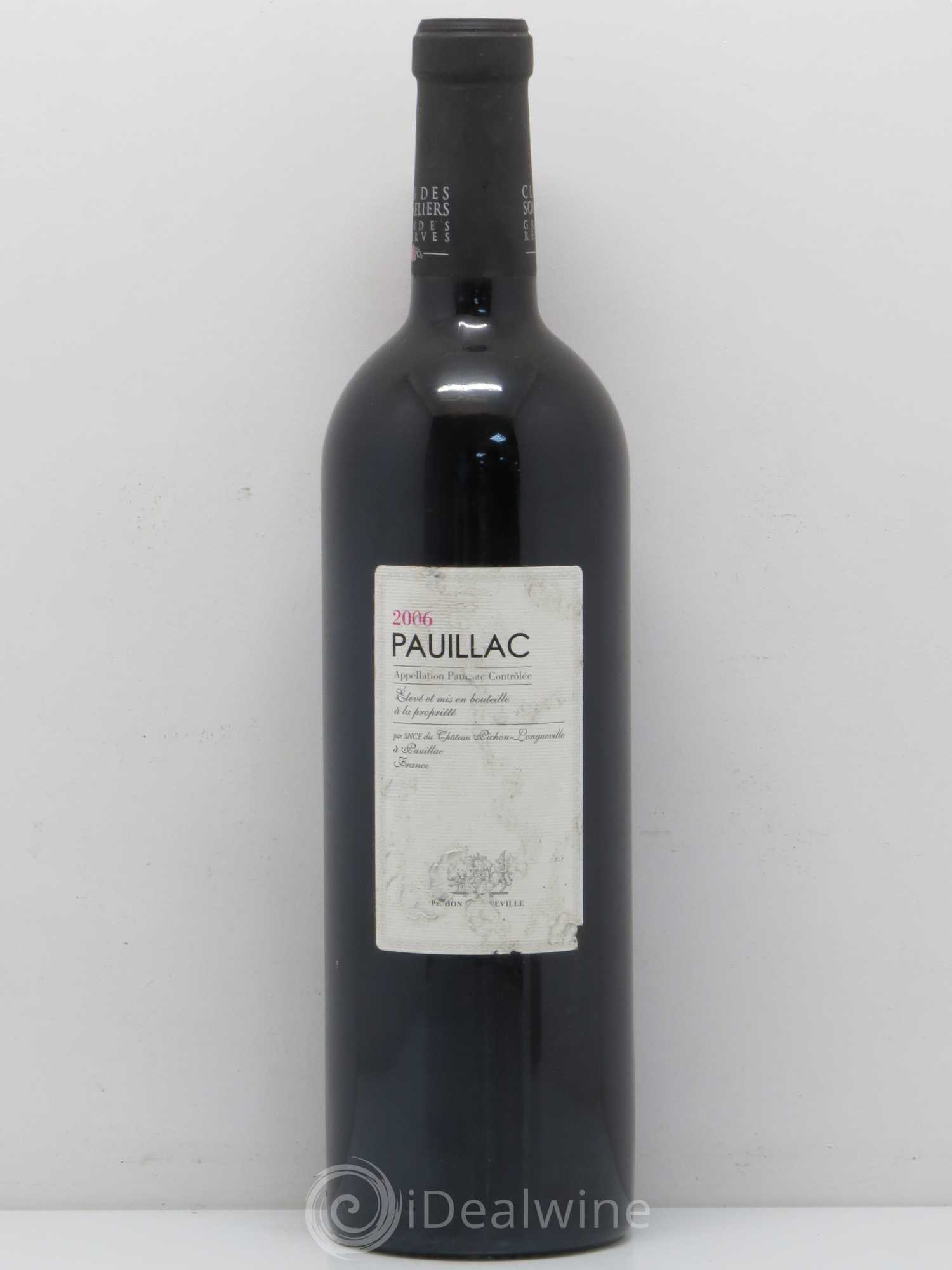 Pauillac Grande réserve Club des sommeliers mis en bouteille par Pichon Longueville 2006 - Posten von 1 Flasche - 0