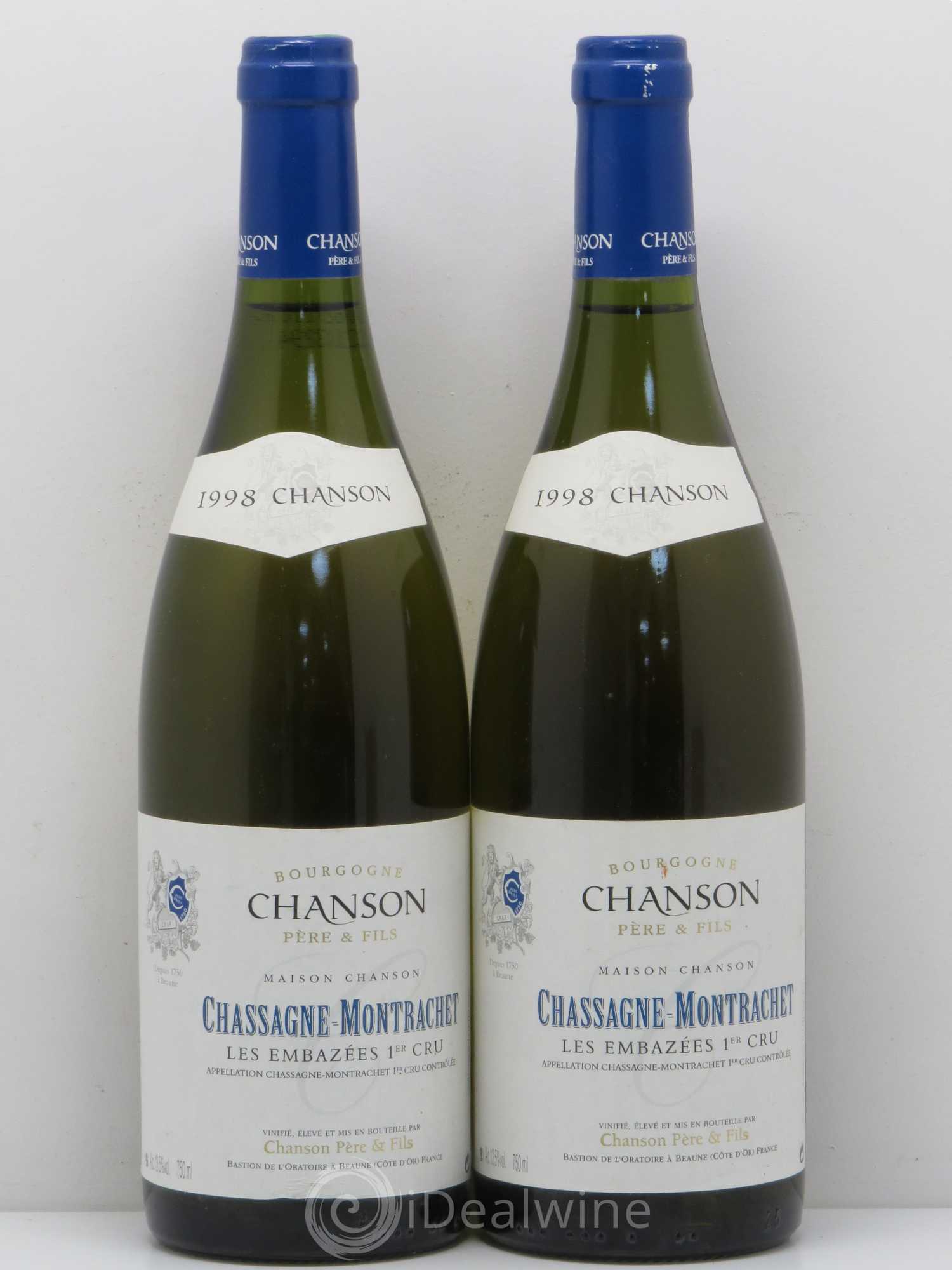 Chassagne-Montrachet 1er Cru Les Embrazées Chanson 1998 - Lot de 2 bouteilles - 0