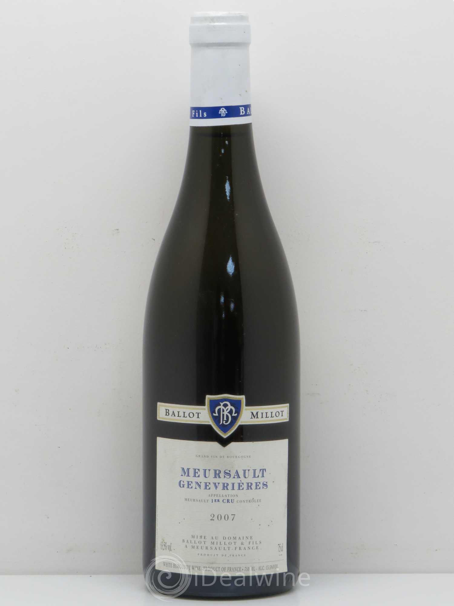 Meursault 1er Cru Les Genevrières Ballot Millot 2007 - Posten von 1 Flasche - 0
