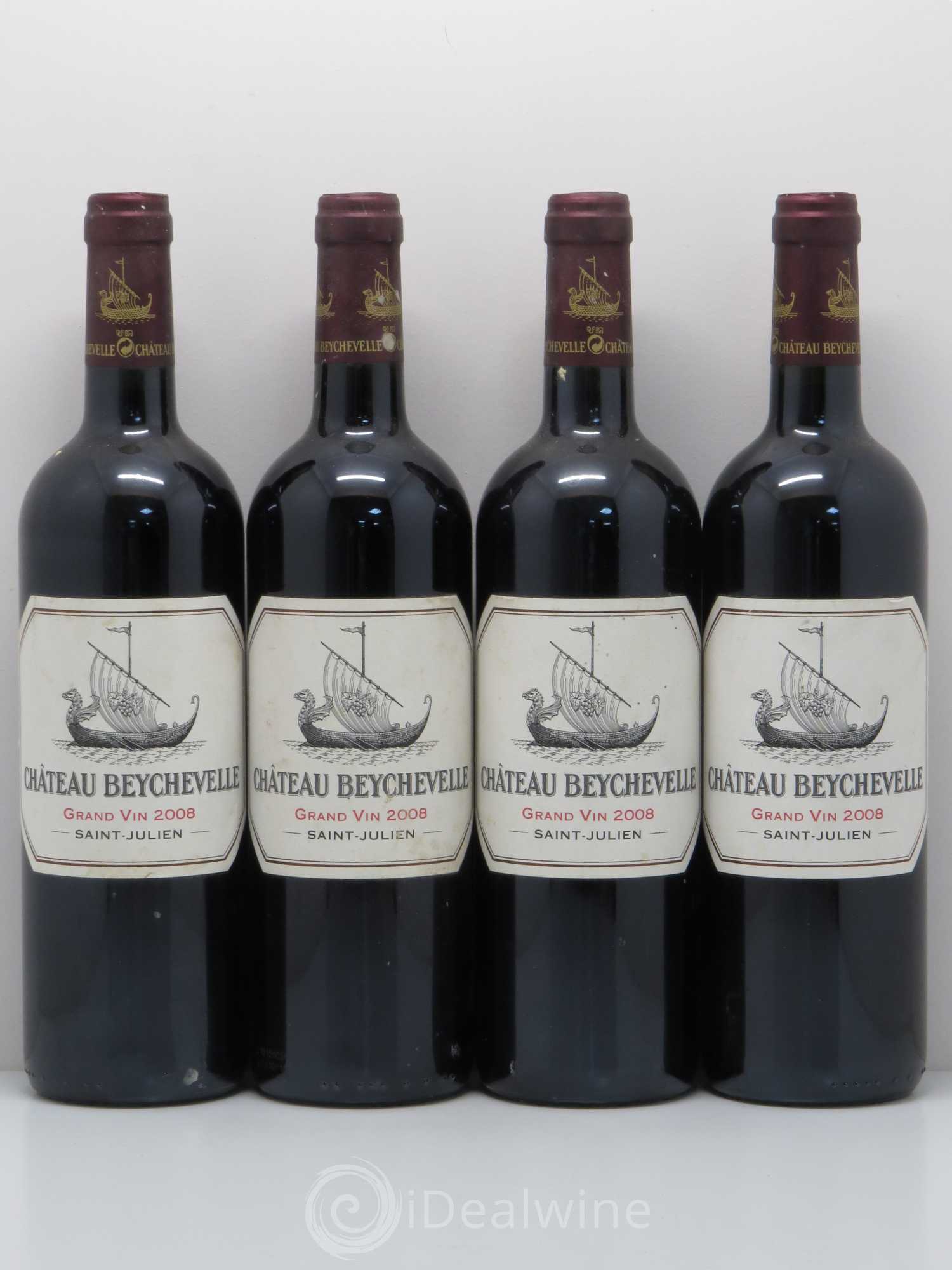 Château Beychevelle 4ème Grand Cru Classé 2008 - Lot de 4 bouteilles - 0