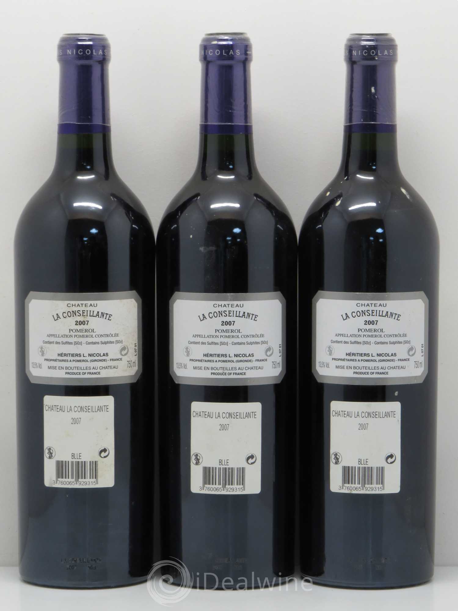 Château la Conseillante 2007 - Lot de 3 bouteilles - 1