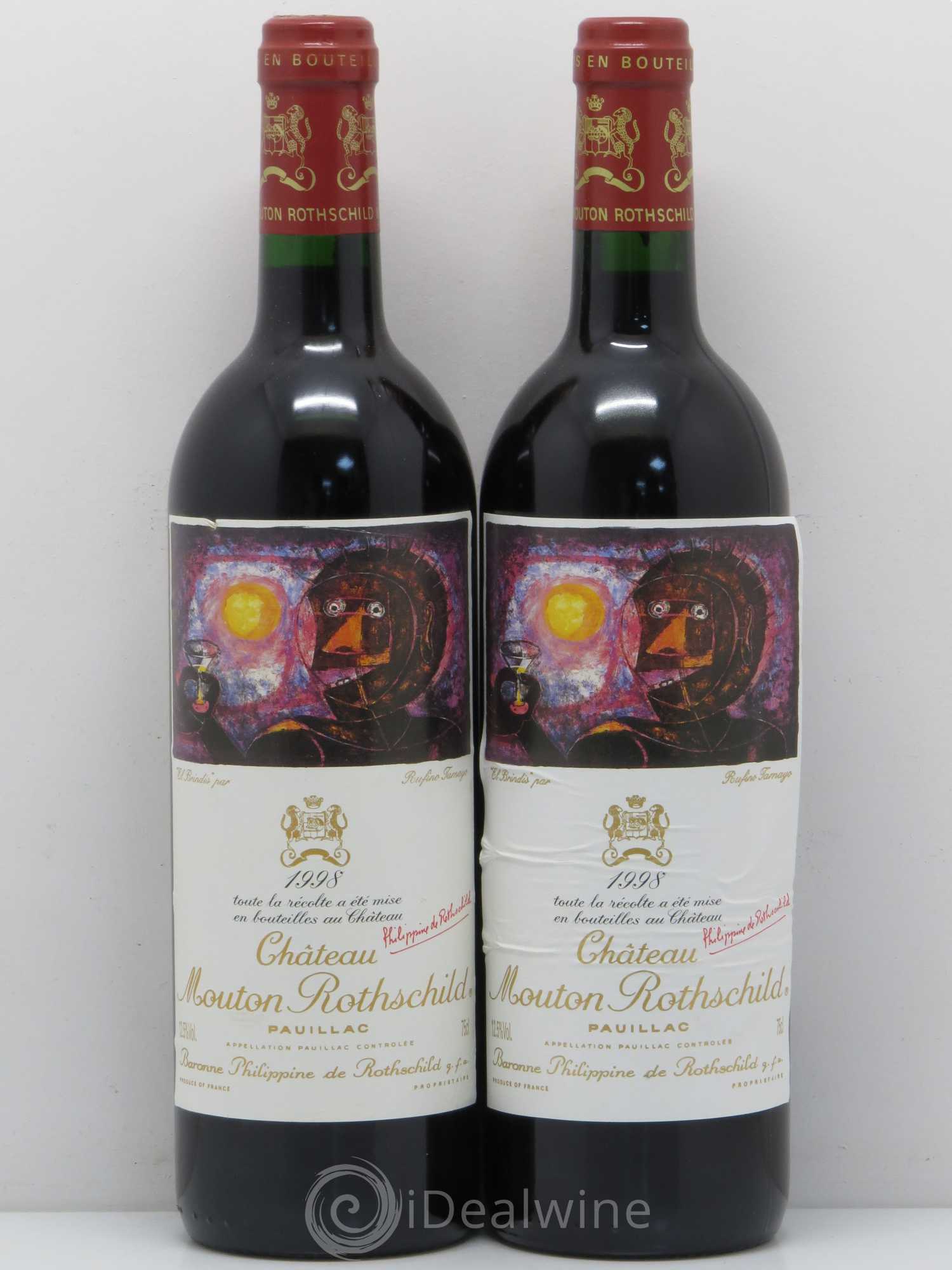 Château Mouton Rothschild 1er Grand Cru Classé 1998 - Lot de 2 bouteilles - 0