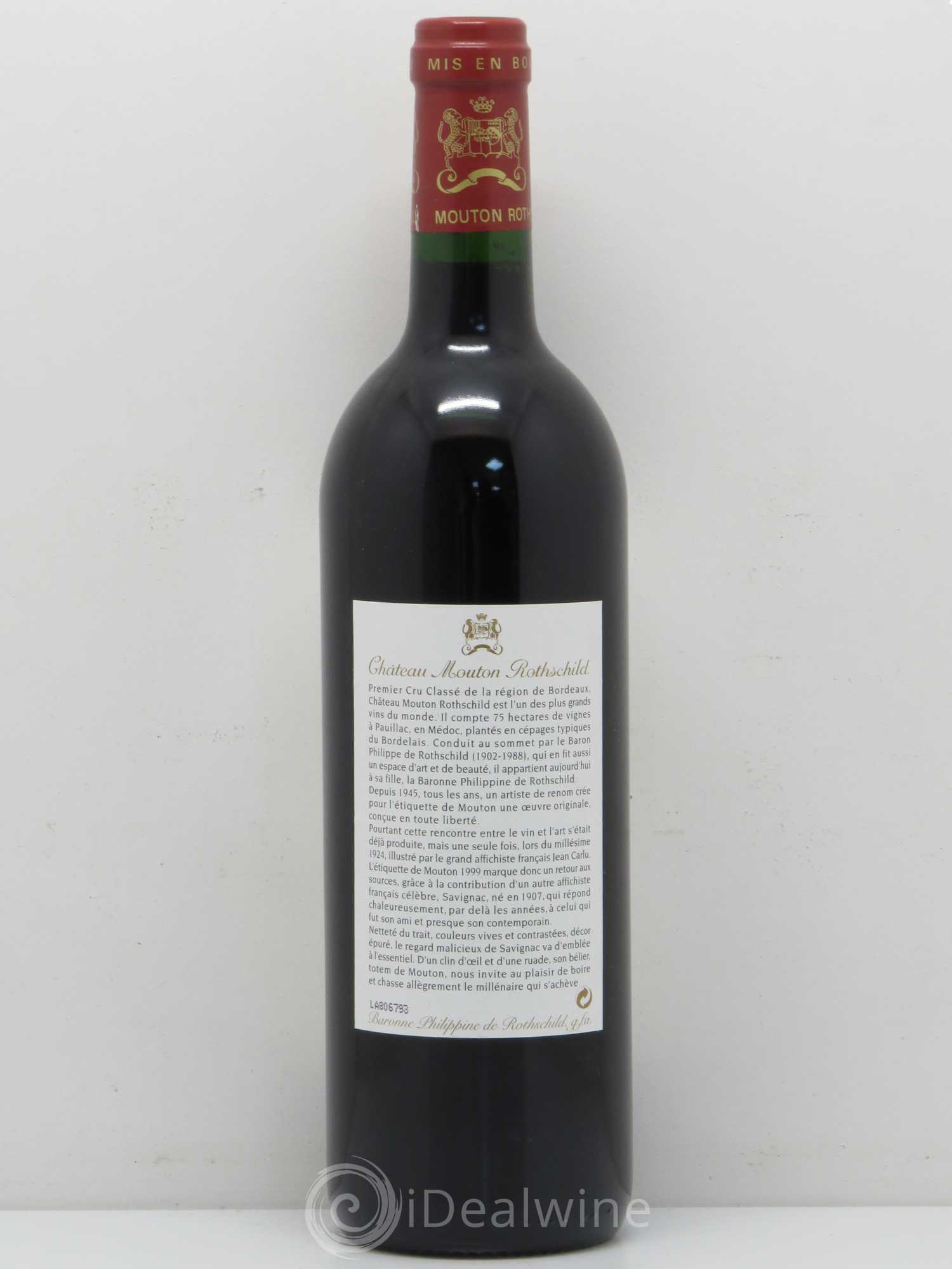 Château Mouton Rothschild 1er Grand Cru Classé 1999 - Lot de 1 bouteille - 1