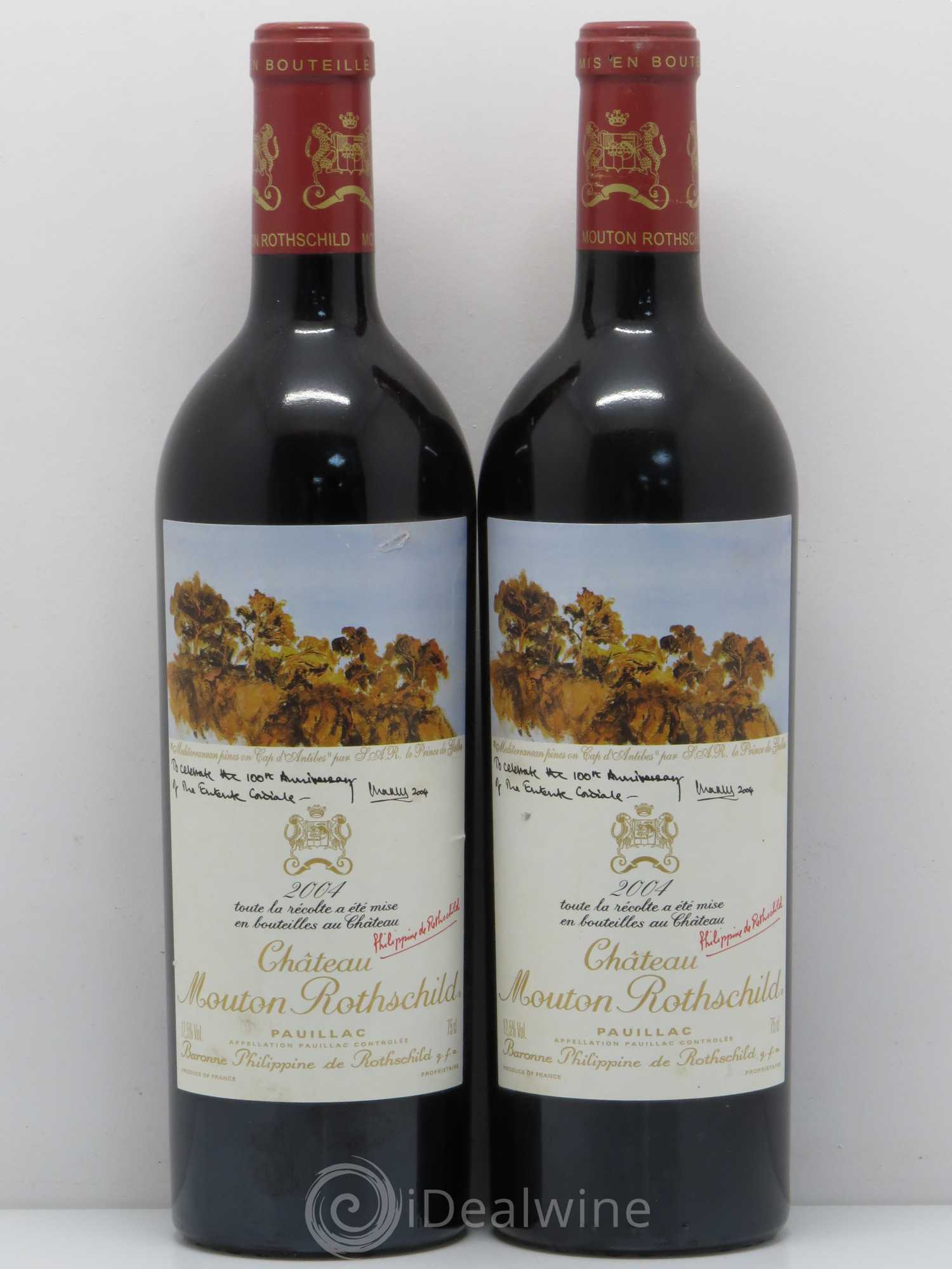 Château Mouton Rothschild 1er Grand Cru Classé 2004 - Lot de 2 bouteilles - 0