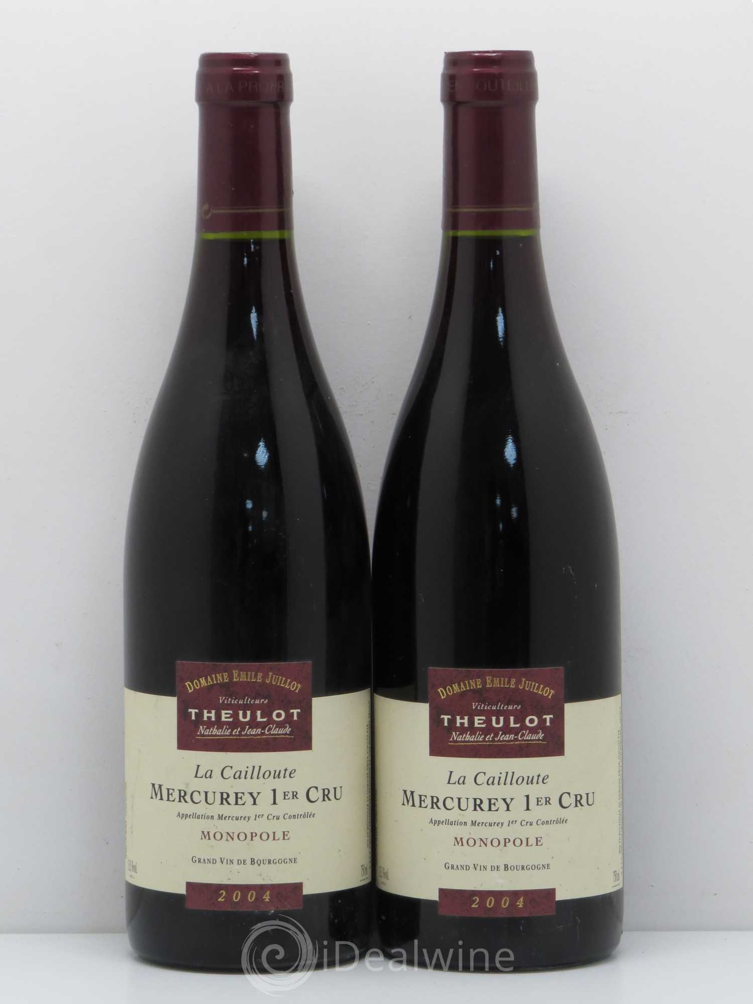 Mercurey 1er Cru La Cailloute Domaine émile Juillot 2004 - Posten von 2 Flaschen - 0