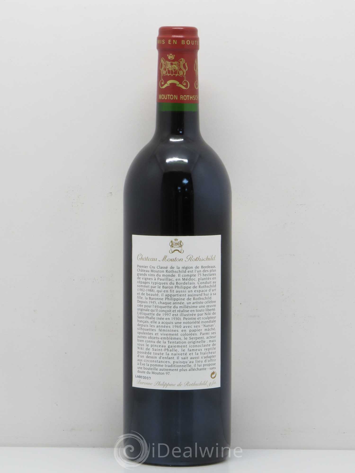 Château Mouton Rothschild 1er Grand Cru Classé 1997 - Lot de 1 bouteille - 1