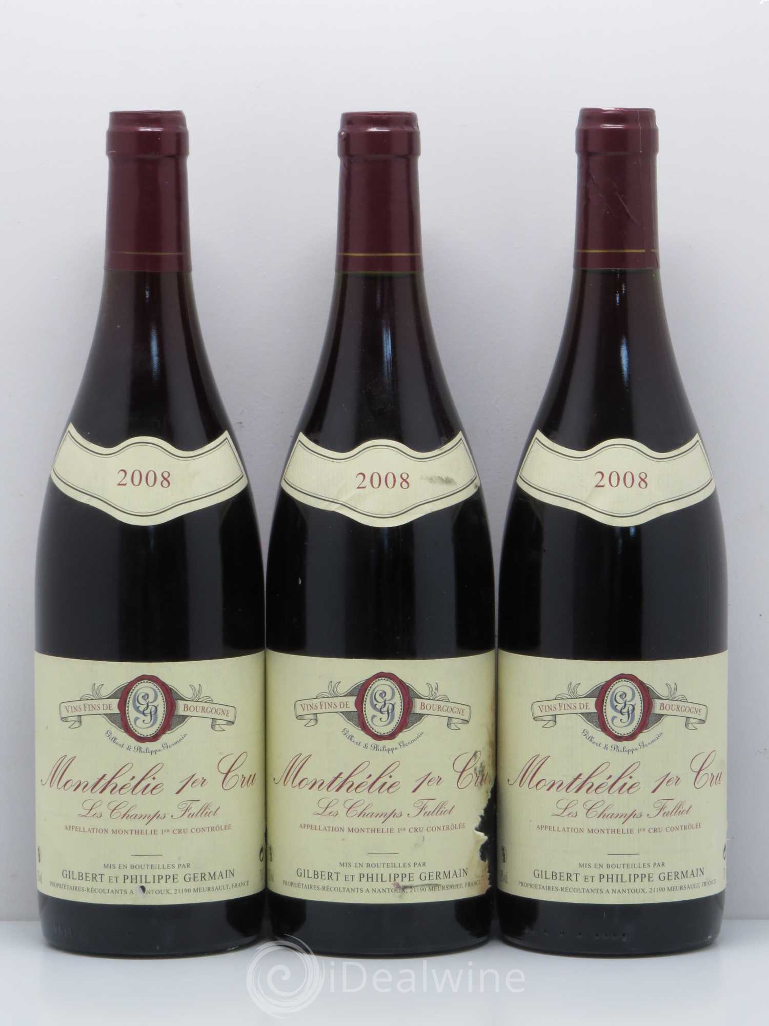 Monthélie 1er Cru Les Champs Fulliot Germain 2008 - Posten von 3 Flaschen - 0