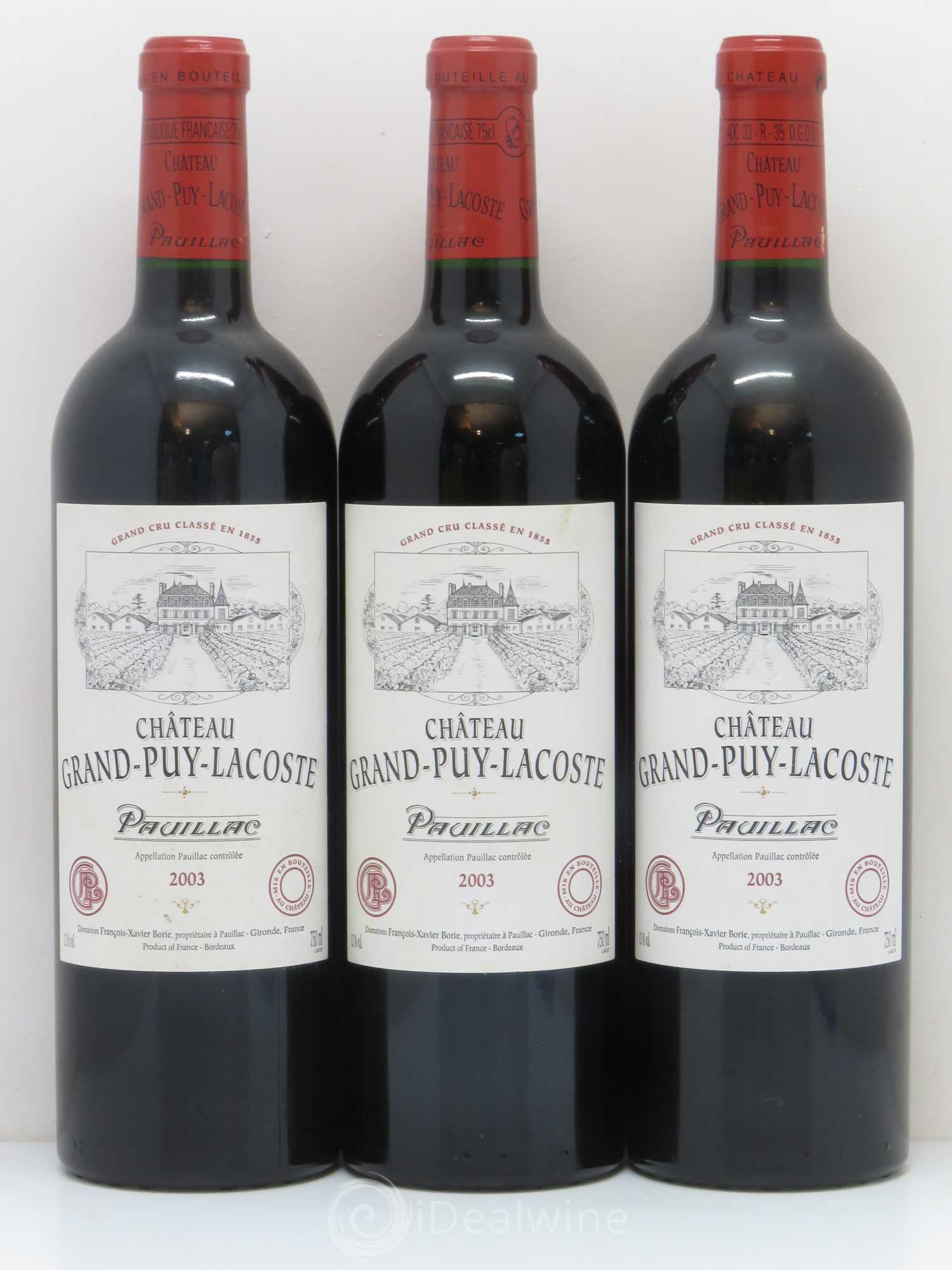 Château Grand Puy Lacoste 5ème Grand Cru Classé 2003 - Lot de 12 bouteilles - 2