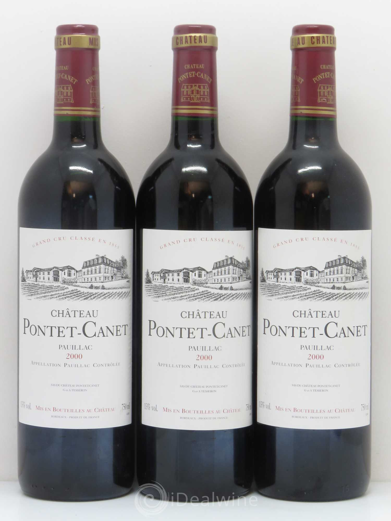 Château Pontet Canet 5ème Grand Cru Classé 2000 - Lot de 12 bouteilles - 1