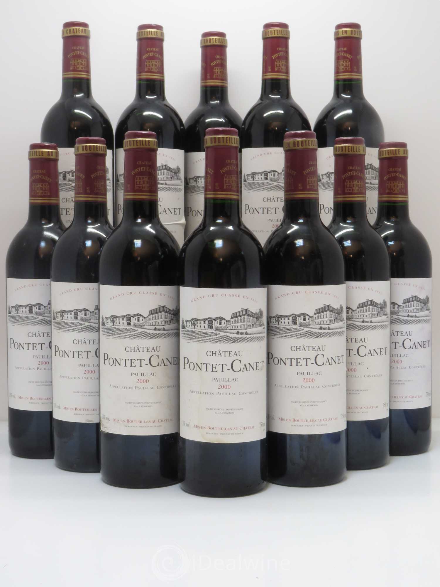 Château Pontet Canet 5ème Grand Cru Classé 2000 - Lot de 12 bouteilles - 0