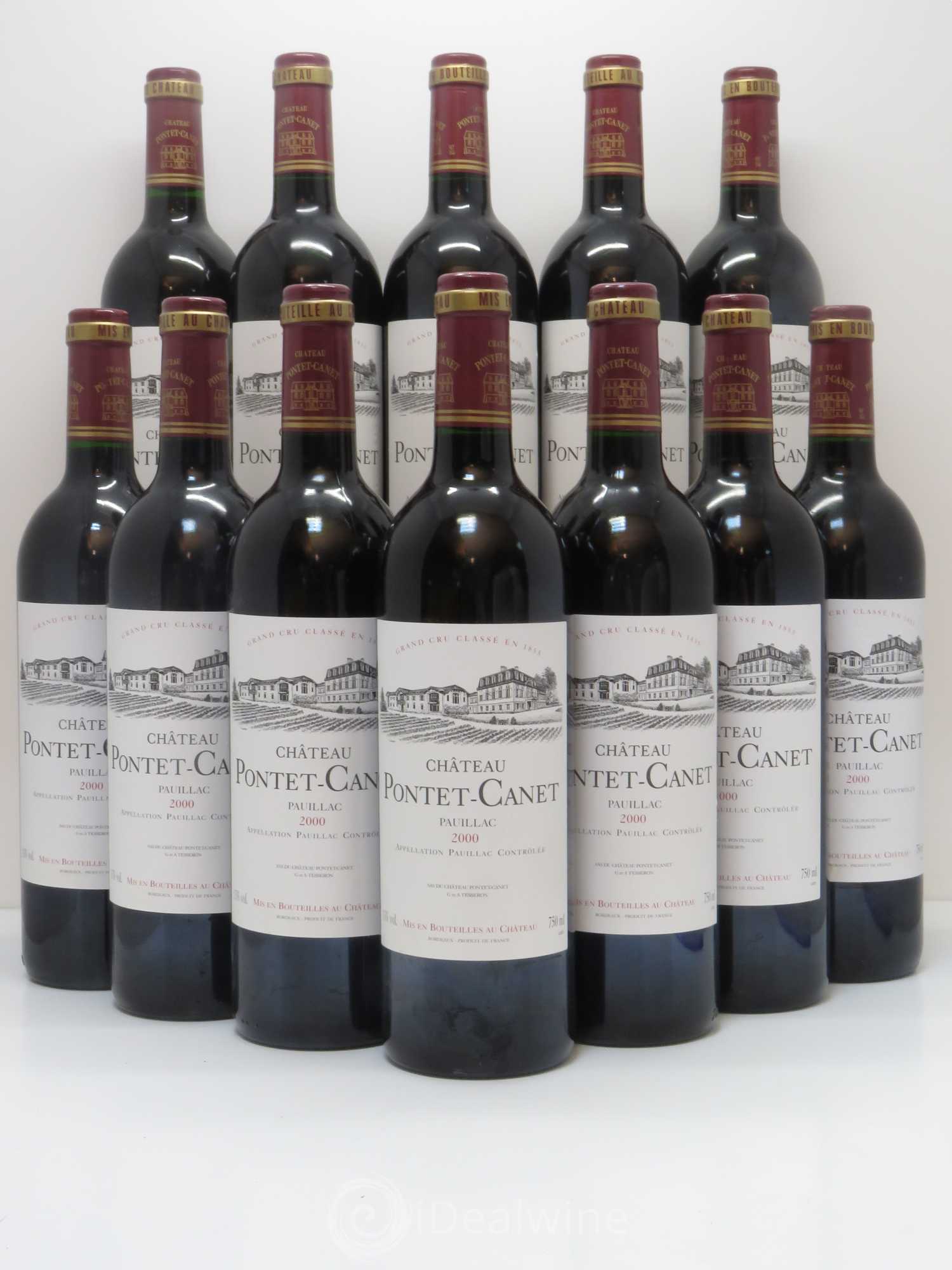 Château Pontet Canet 5ème Grand Cru Classé 2000 - Lot de 12 bouteilles - 0