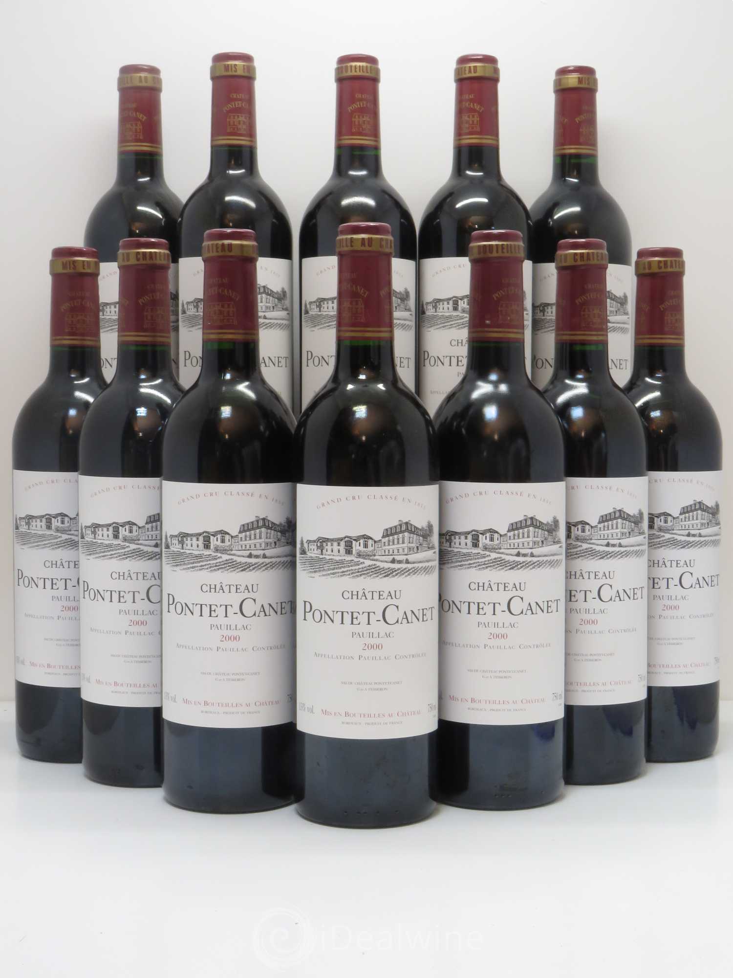 Château Pontet Canet 5ème Grand Cru Classé 2000 - Lot de 12 bouteilles - 0