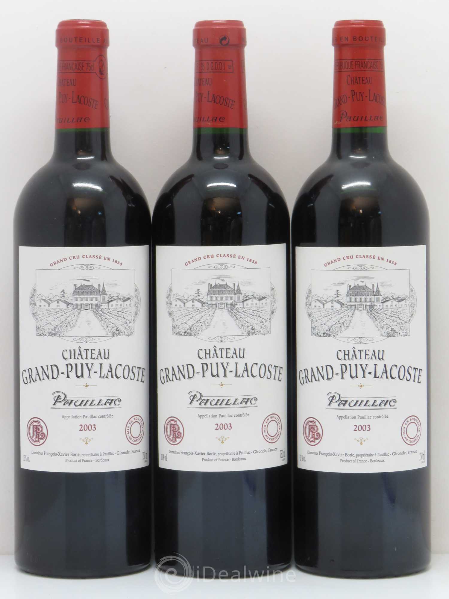 Château Grand Puy Lacoste 5ème Grand Cru Classé 2003 - Lot de 12 bouteilles - 2