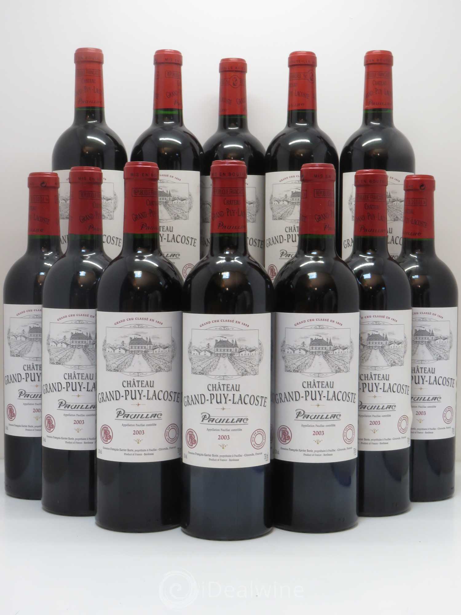 Château Grand Puy Lacoste 5ème Grand Cru Classé 2003 - Lot de 12 bouteilles - 0