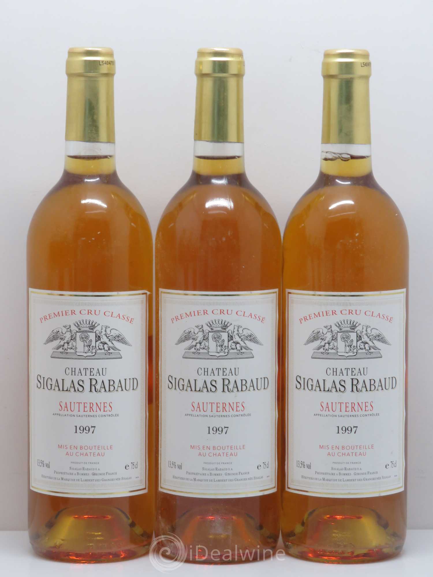 Château Sigalas Rabaud 1er Grand Cru Classé 1997 - Lotto di 6 bottiglie - 1