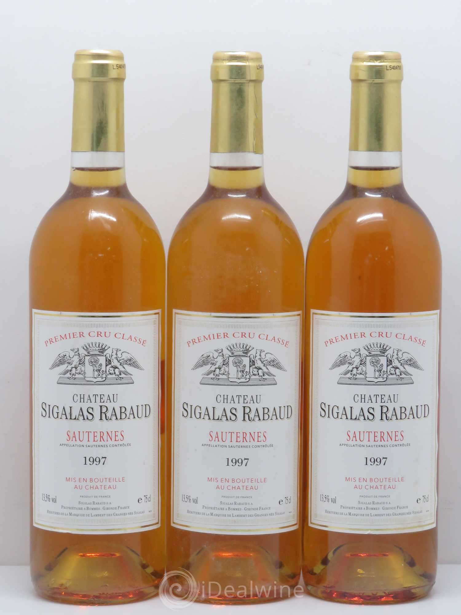 Château Sigalas Rabaud 1er Grand Cru Classé 1997 - Lotto di 6 bottiglie - 2