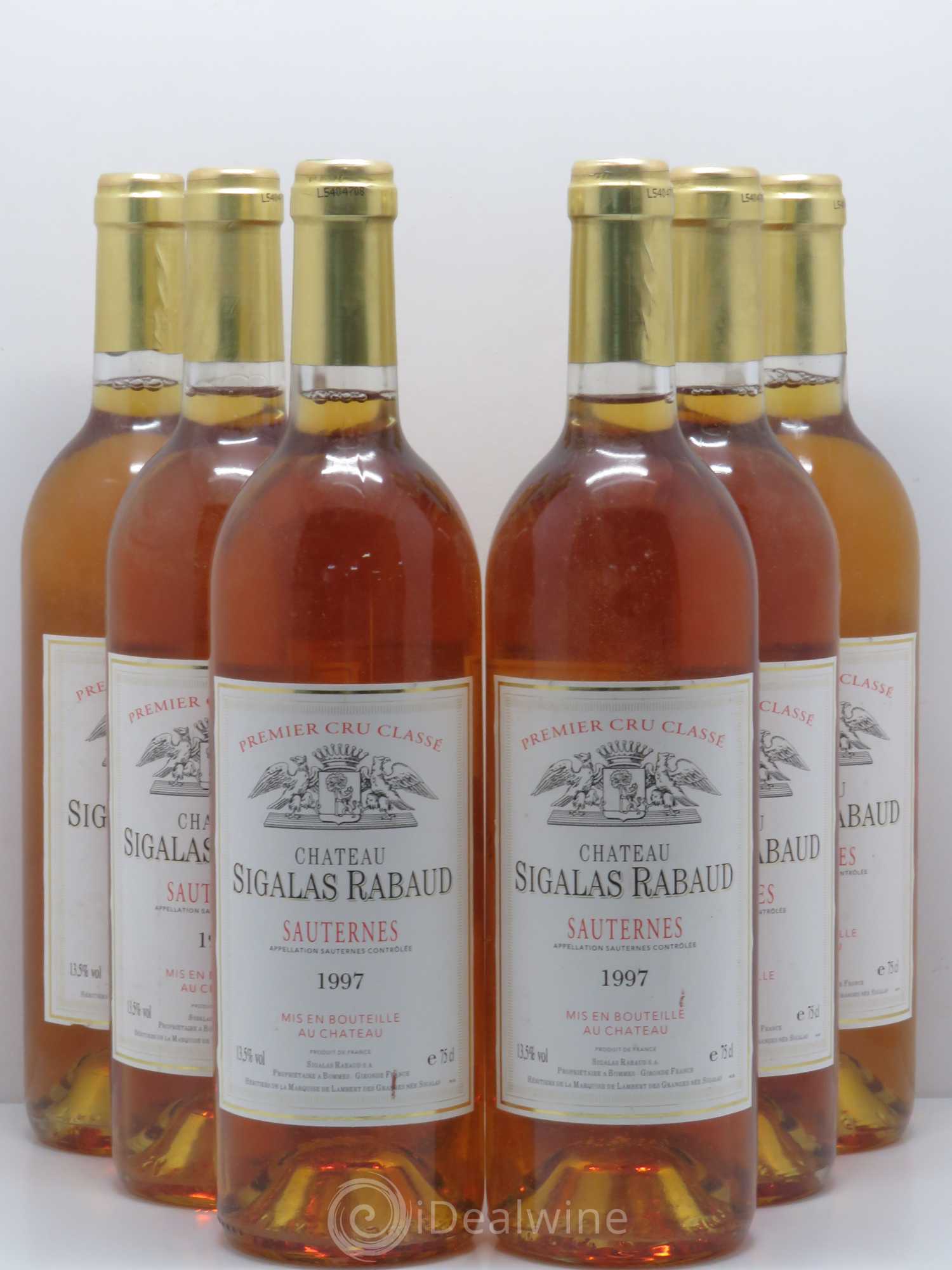 Château Sigalas Rabaud 1er Grand Cru Classé 1997 - Lotto di 6 bottiglie - 0