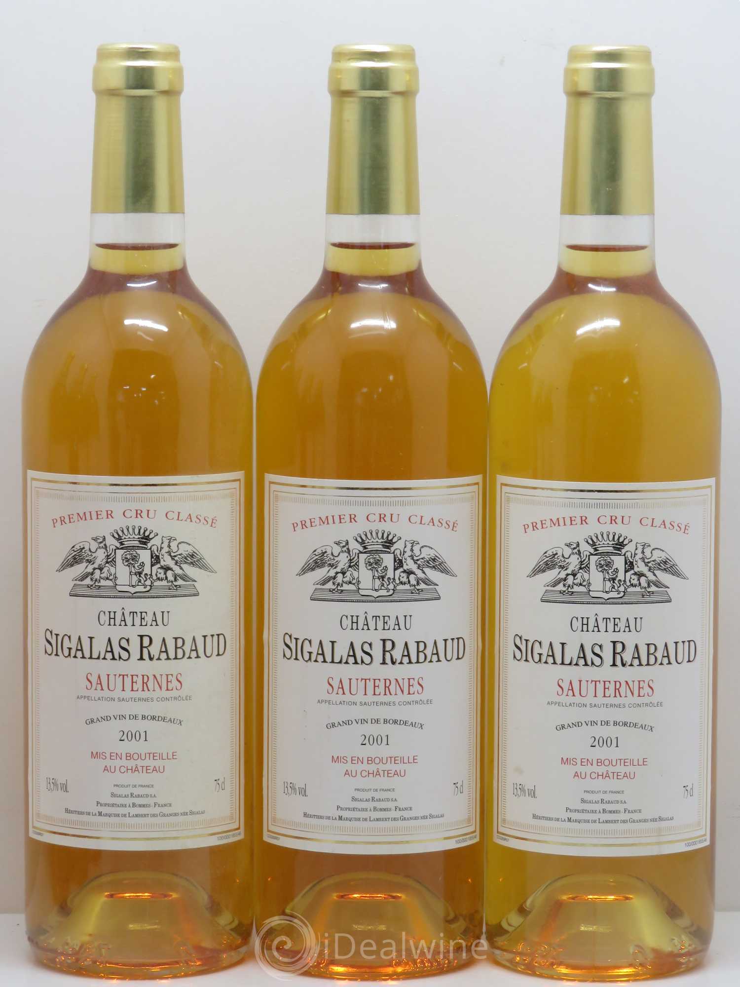 Château Sigalas Rabaud 1er Grand Cru Classé 2001 - Lotto di 6 bottiglie - 1